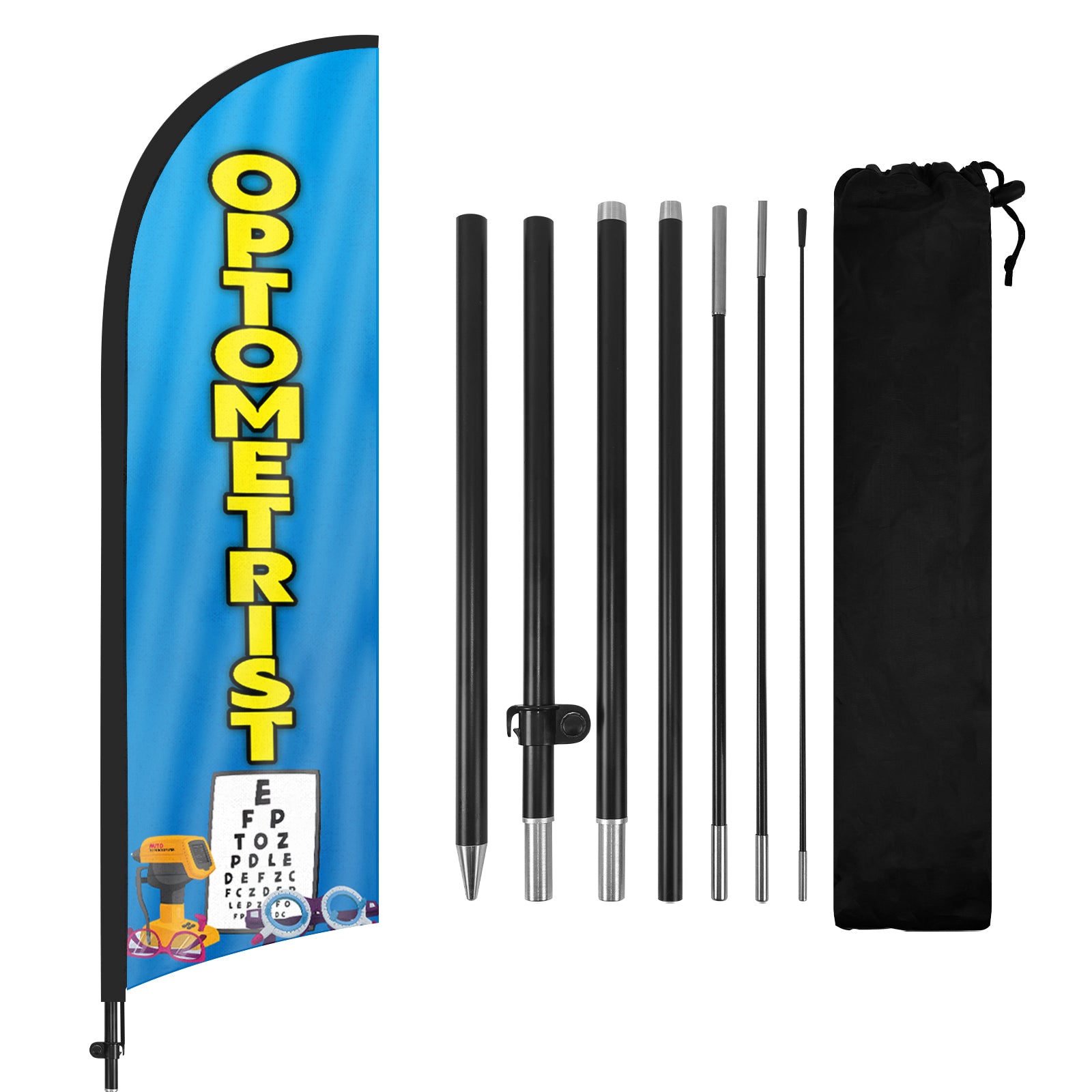 8Ft Optometrist Feather Flag with Pole & Stake