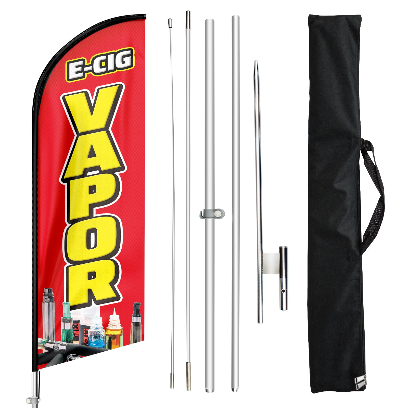 FSFLAG E-CIG Vapor Swooper Flag Feather Flag Pole Kit