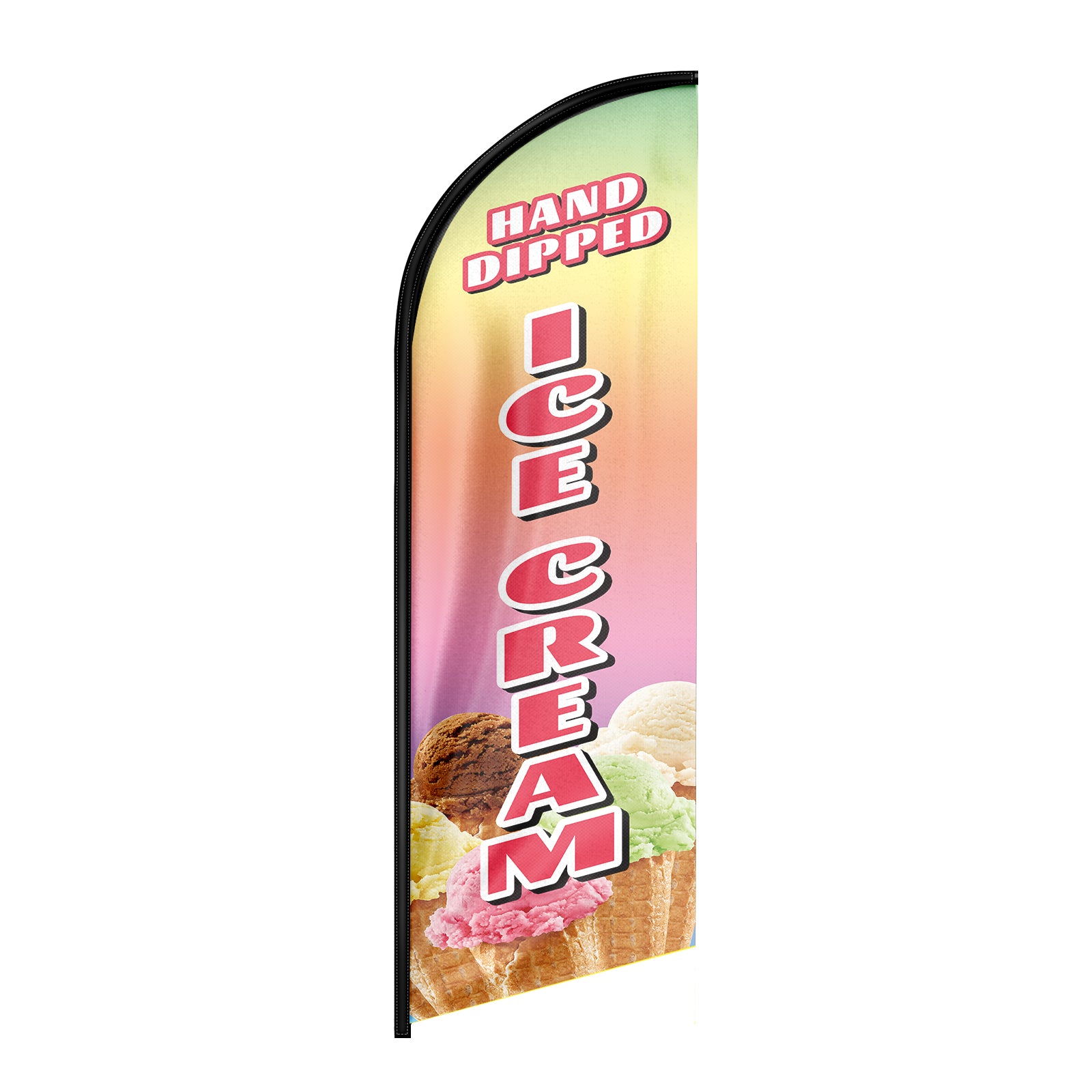 Ice Cream Flag-8ft Hand Dipped Ice Cream Feather Flag（Flagpole Not Included）
