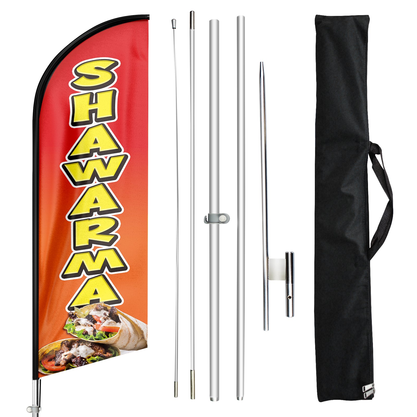 Shawarma Sign-11ft Shawarma Swooper Flag Feather Flag Pole Kit