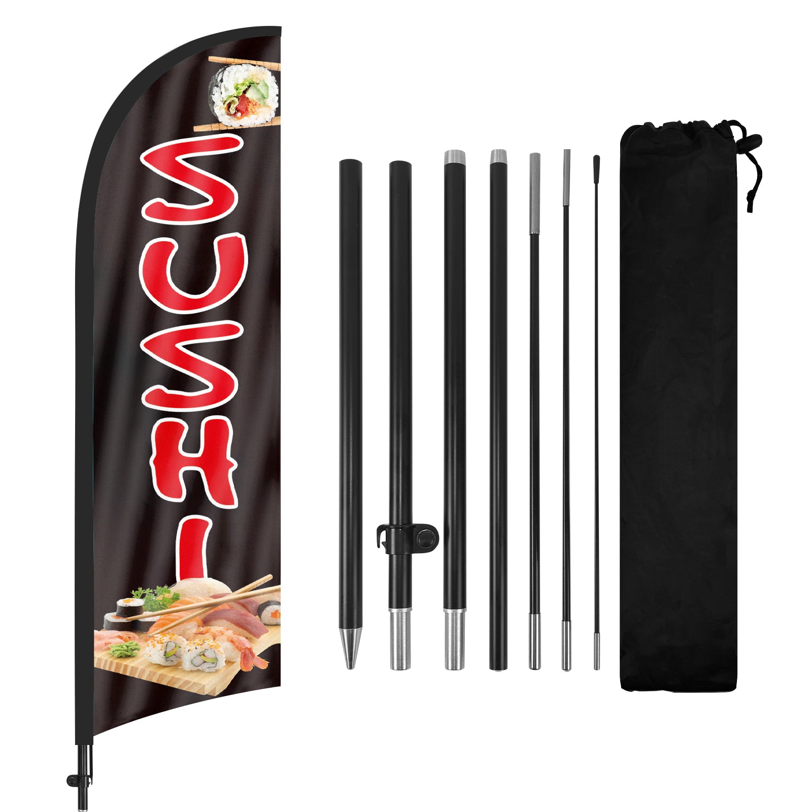 8Ft Sushi 03 Feather Flags with Pole and Ground Stake