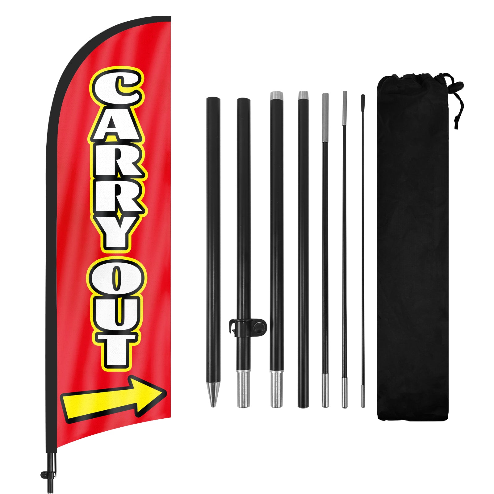 8Ft Carry Out Feather Flag with Pole & Stake