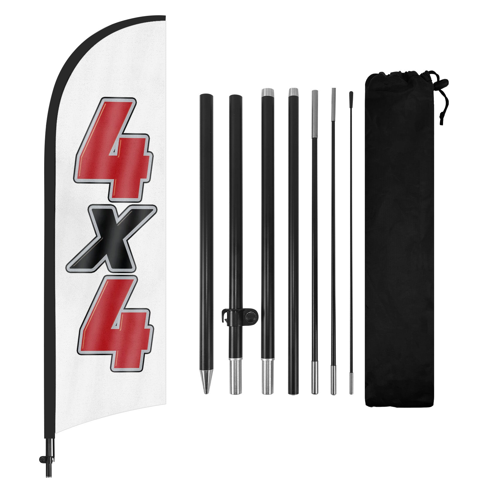 8ft 4X4 Auto Feather Flag with Pole and Stake