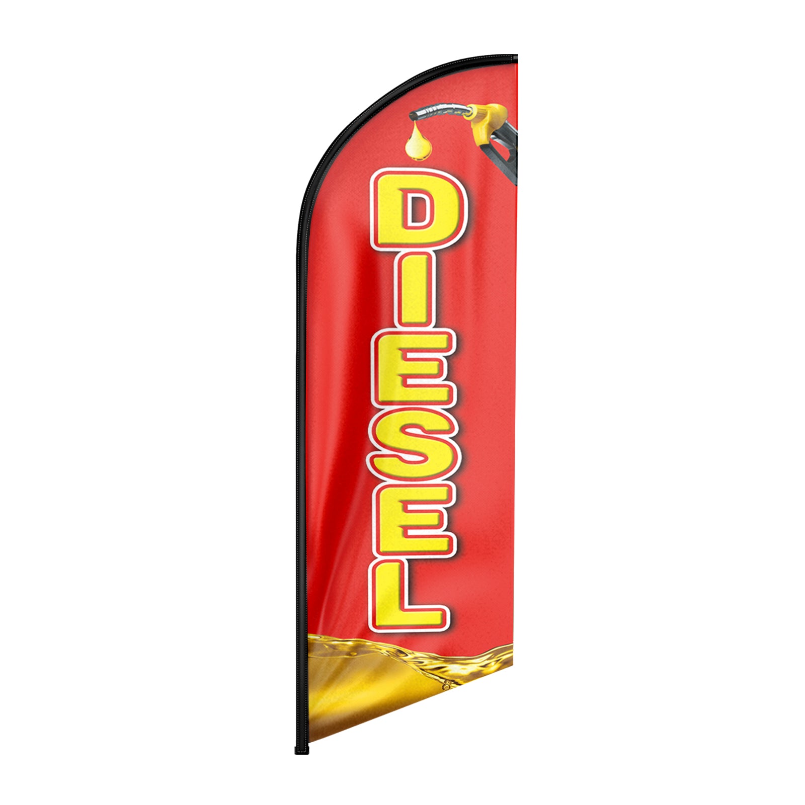 Diesel Sign-8ft Red Diesel Feather Flag for Business（Flagpole Not Included）