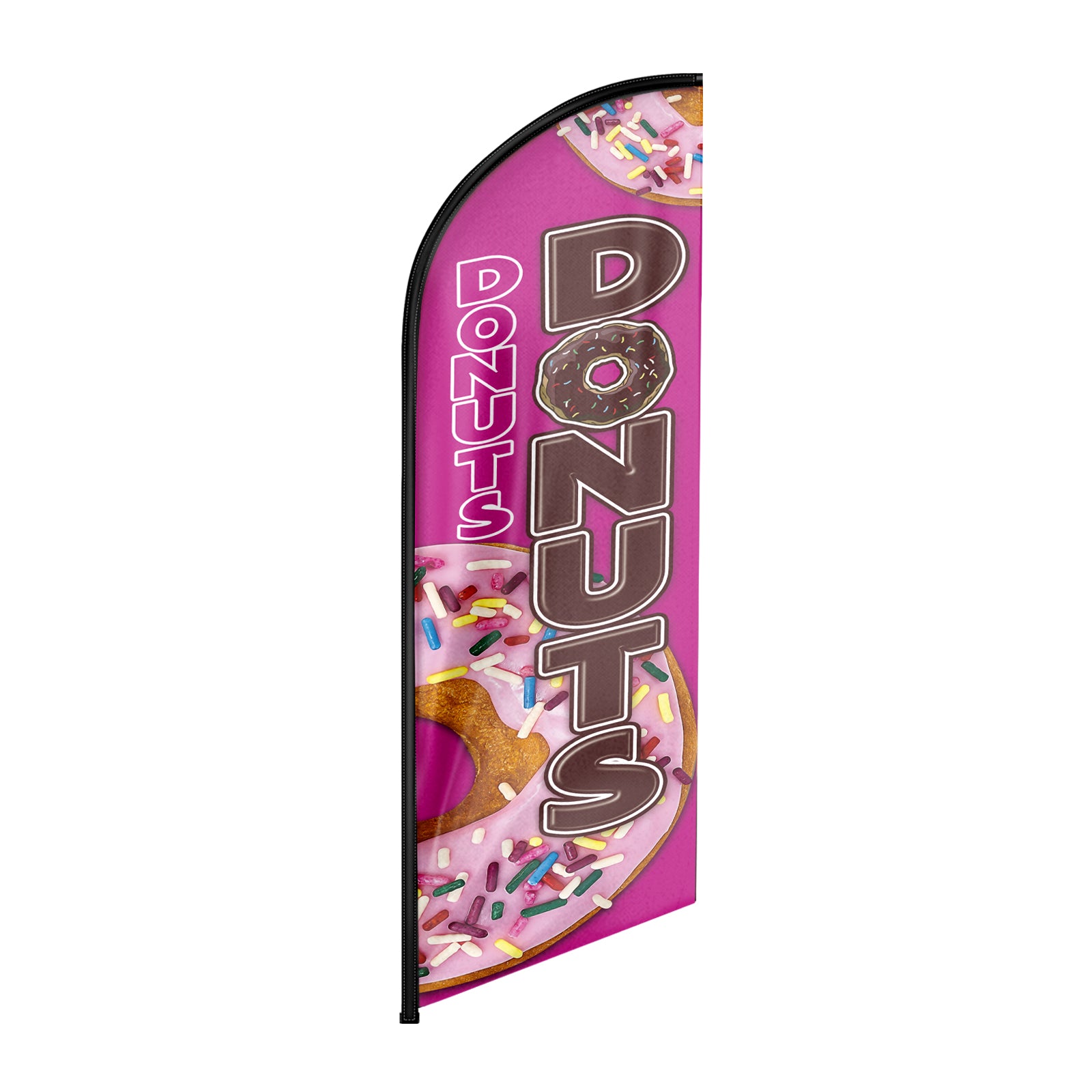 Donut Sign-8ft Pink Donuts Feather Flag!（Flagpole Not Included）