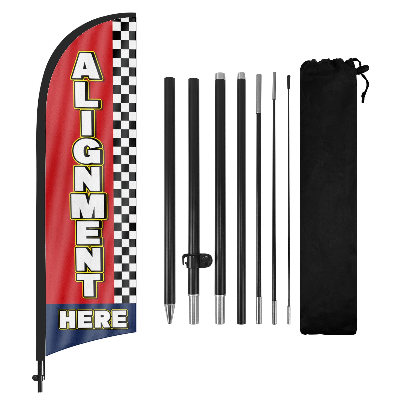 8ft Alignment Here Feather Flag with Pole and Stake