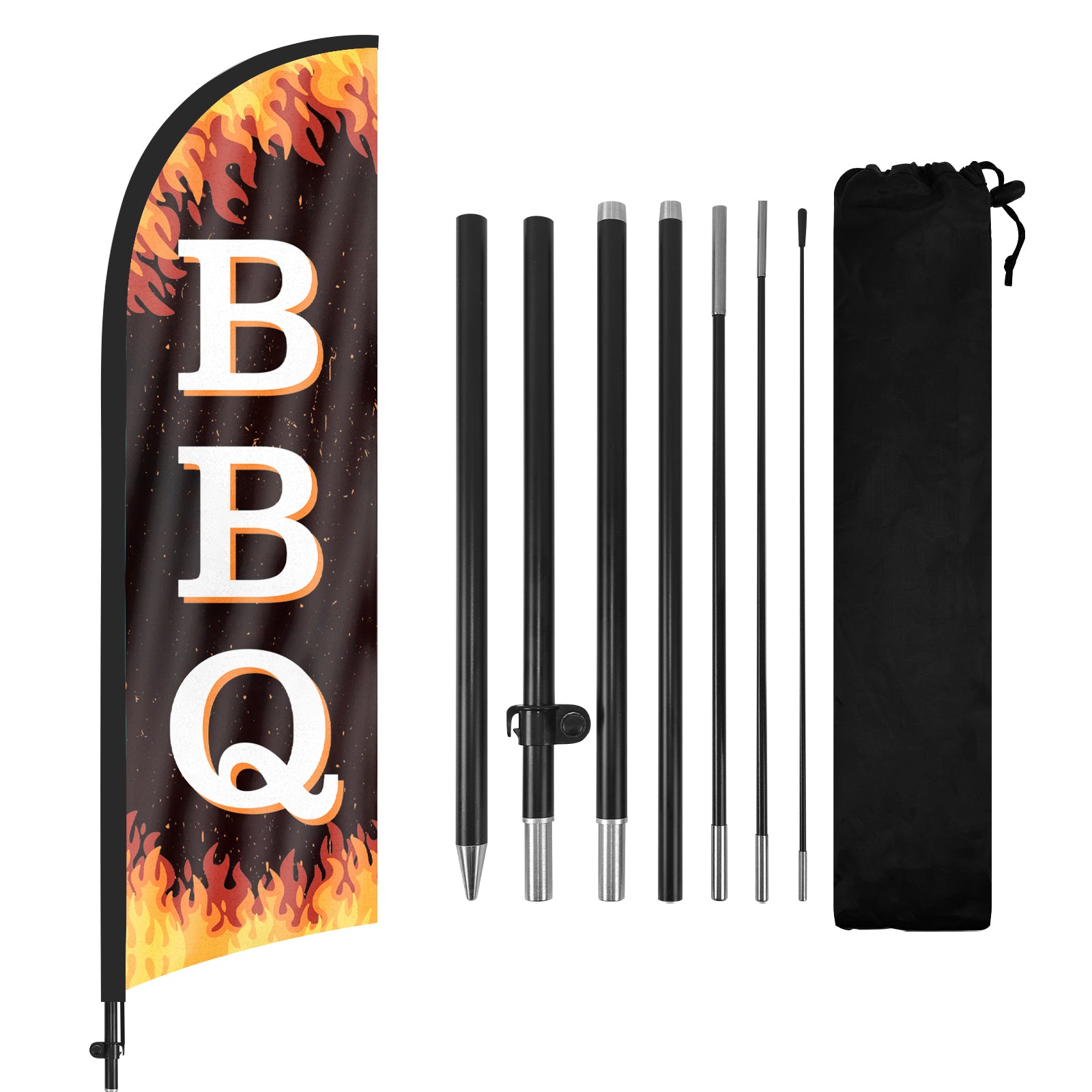 8ft BBQ 02 Feather Flag with Pole and Stake