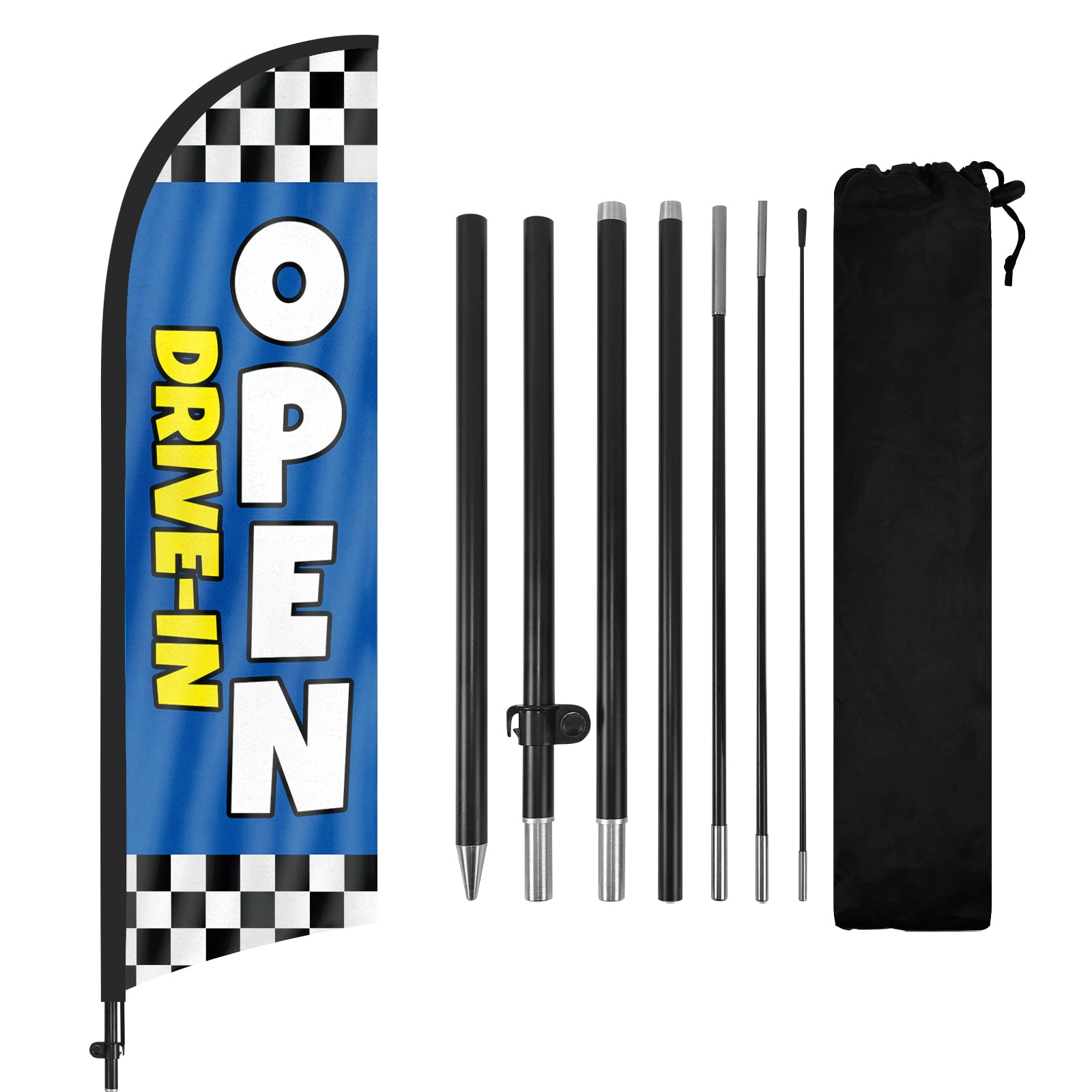 8ft Open Drive-in Feather Flag with Pole and Stake