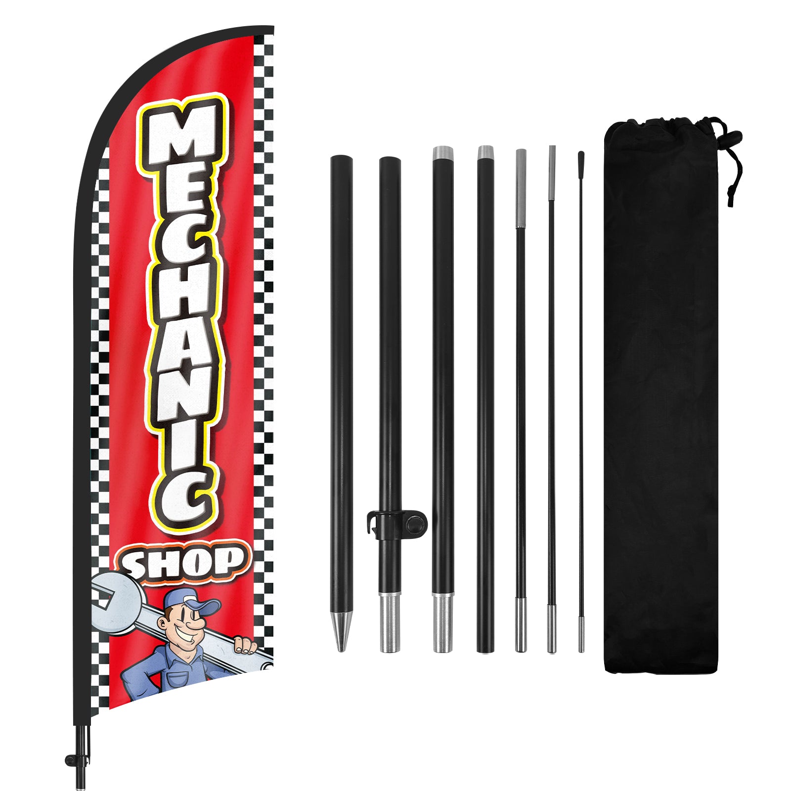 8ft Mechanic Shop Feather Flag Pole Kit