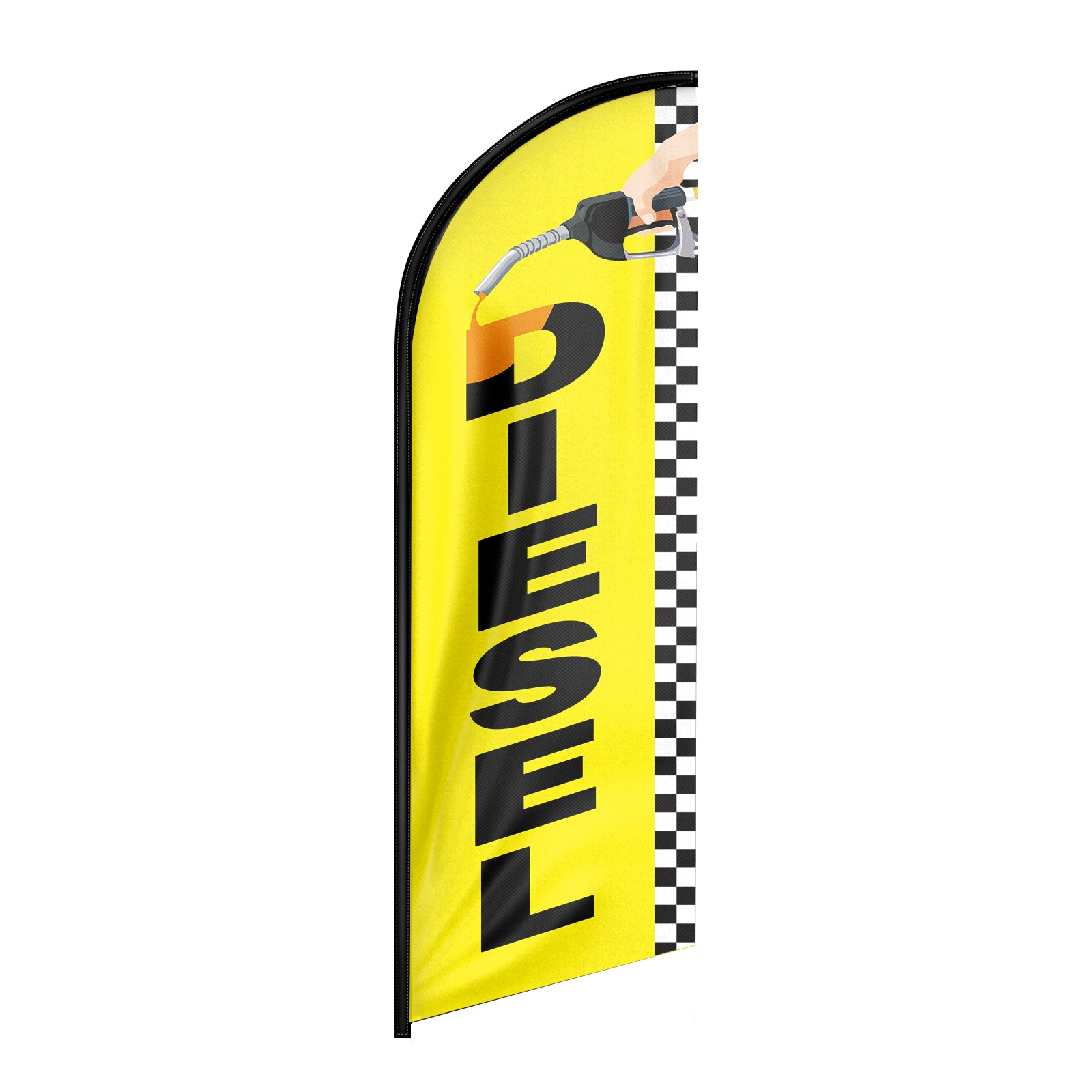 Diesel Sign-8ft Yellow Diesel Sign Feather Flag for Diesel Business（Flagpole Not Included）