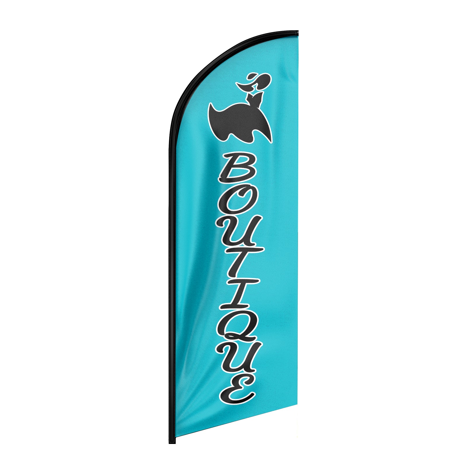 8ft Green Boutique Feather Flag for Boutique Business（Flagpole Not Included）