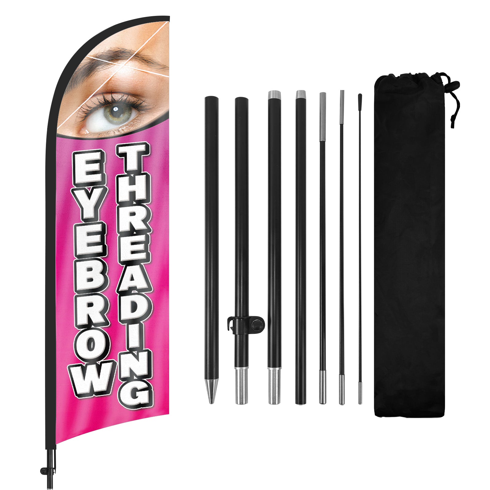 8Ft Eyebrow Feather Flag Kit for Business
