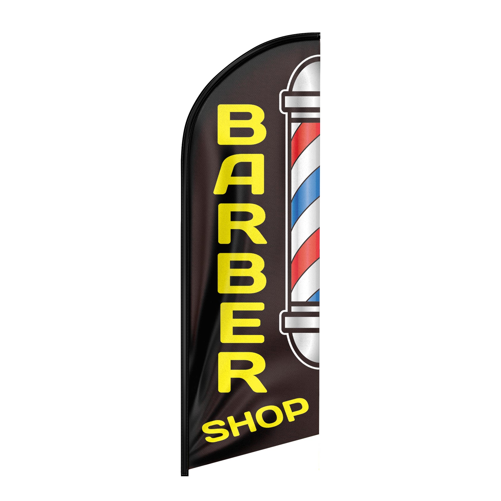 8ft Barber Shop Black Feather Flag（Flagpole Not Included）