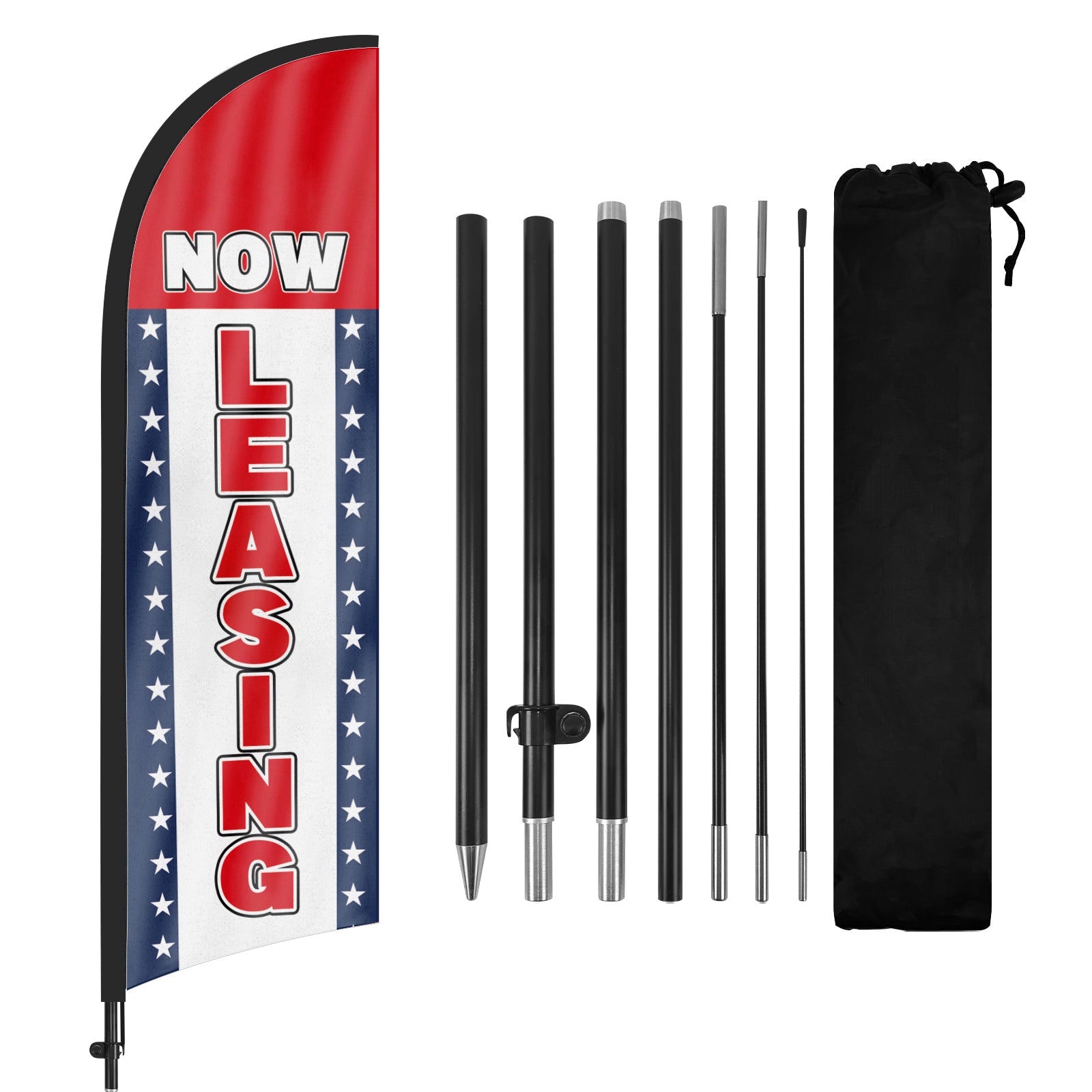 FSFLAG Now Leasing Swooper Feather Flag Pole Kit