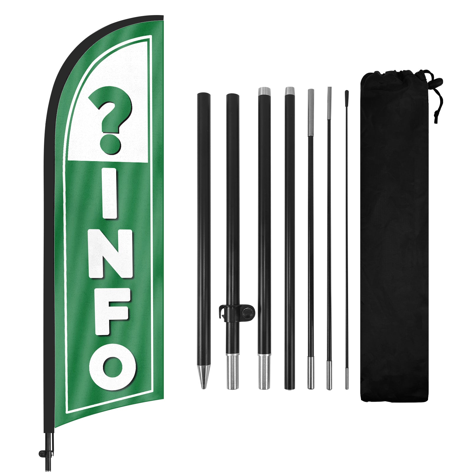 8Ft Information Feather Flag with Pole & Stake