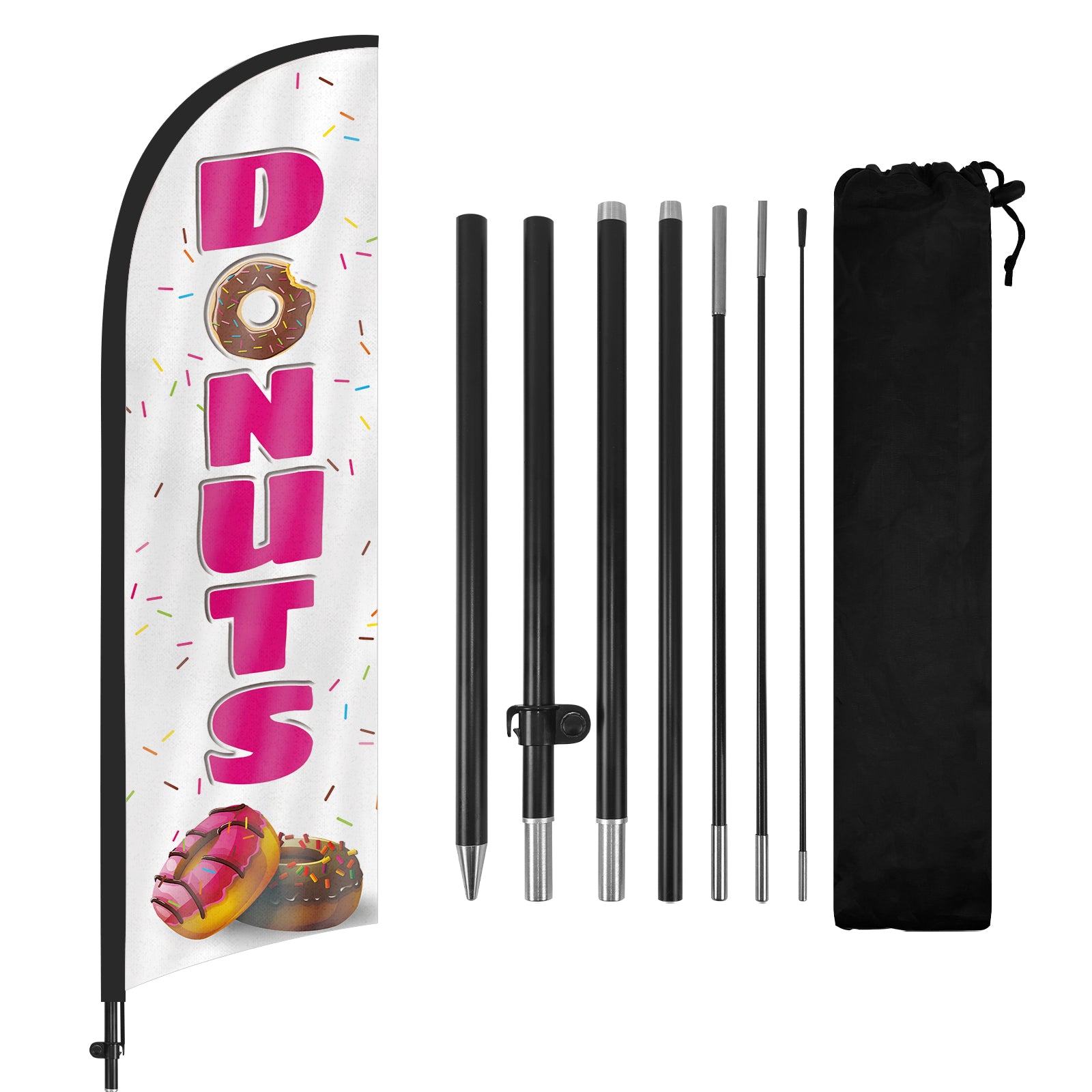 8Ft Donuts Feather Flag Pole Kit