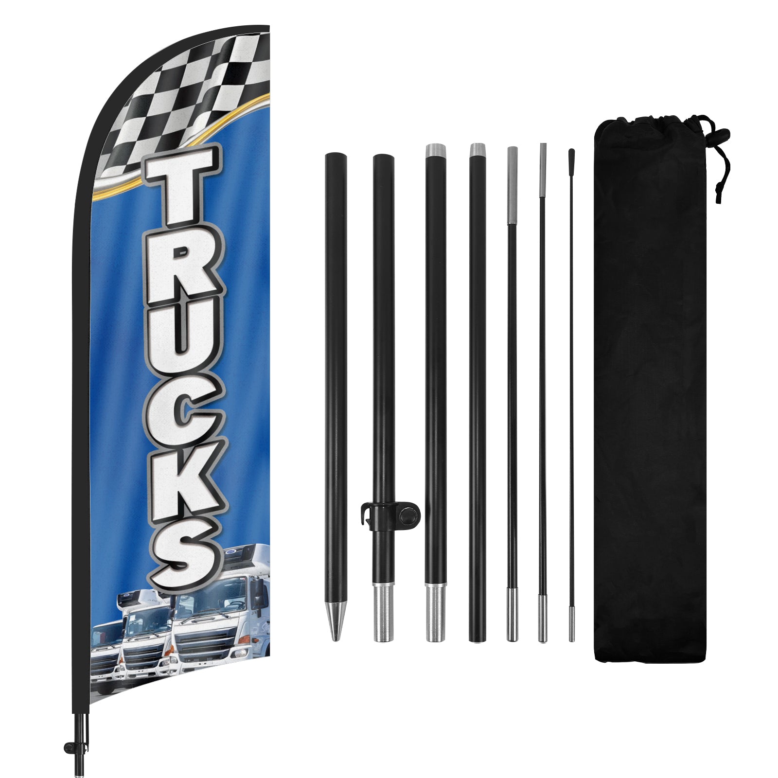 8ft Trucks Feather Flag with Pole and Stake