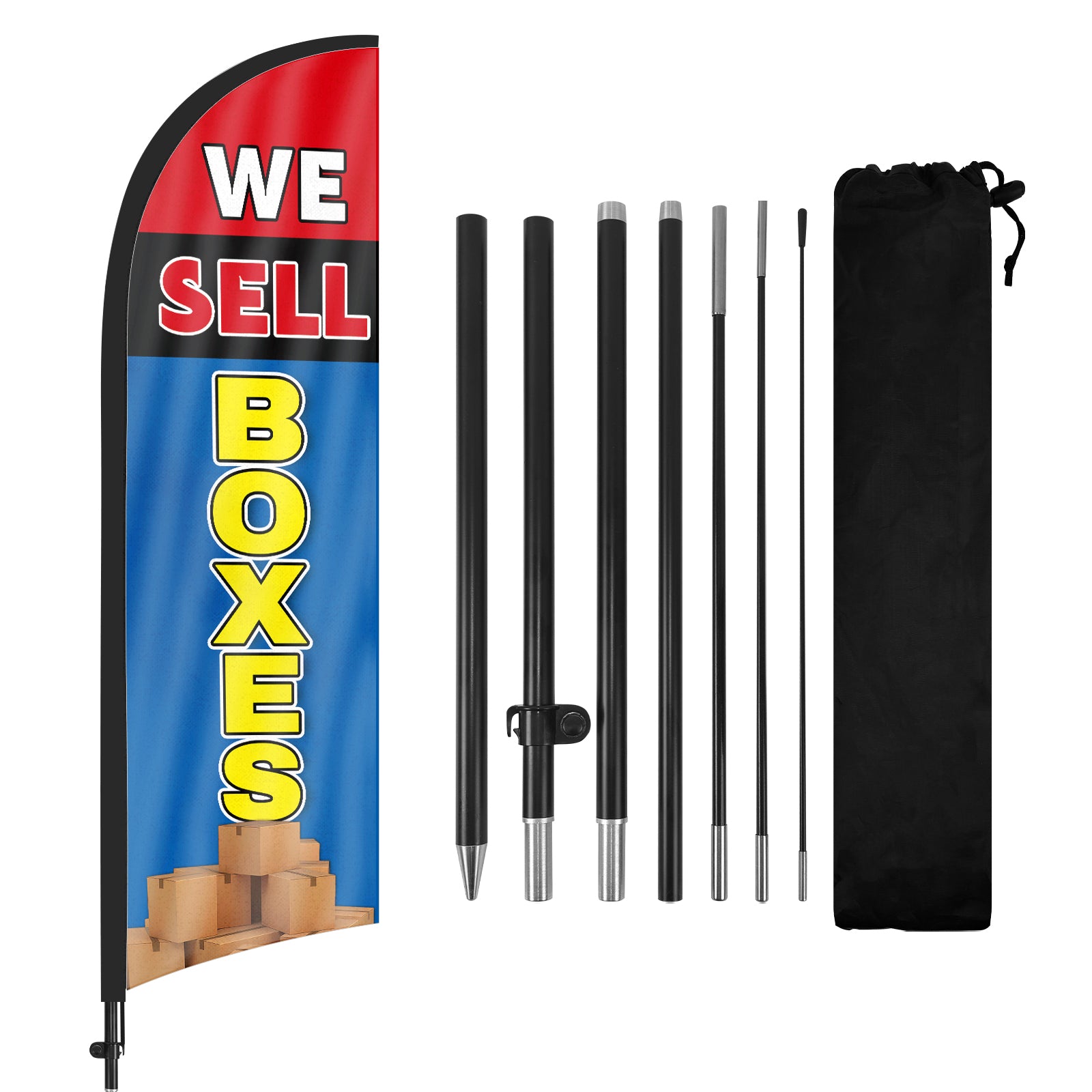 8Ft Boxes Feather Flag with Pole & Stake