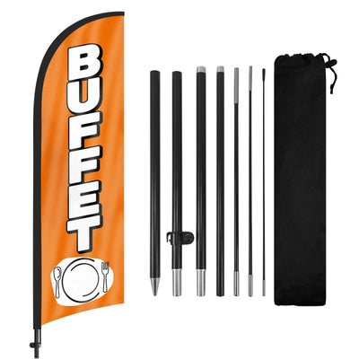 8ft Buffet Feather Flag Kit with Pole and Stake