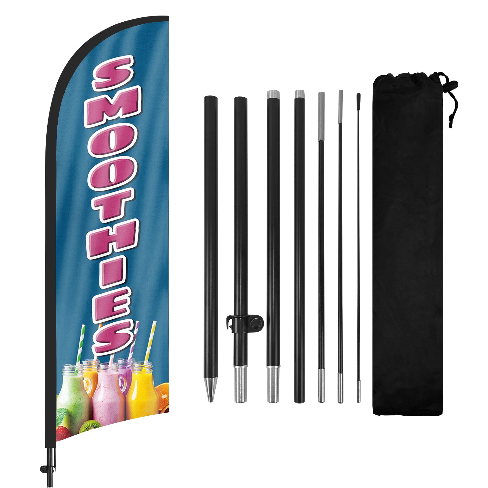 Smoothie Sign-8ft Smoothies Feather Flag Set for Smoothies Business