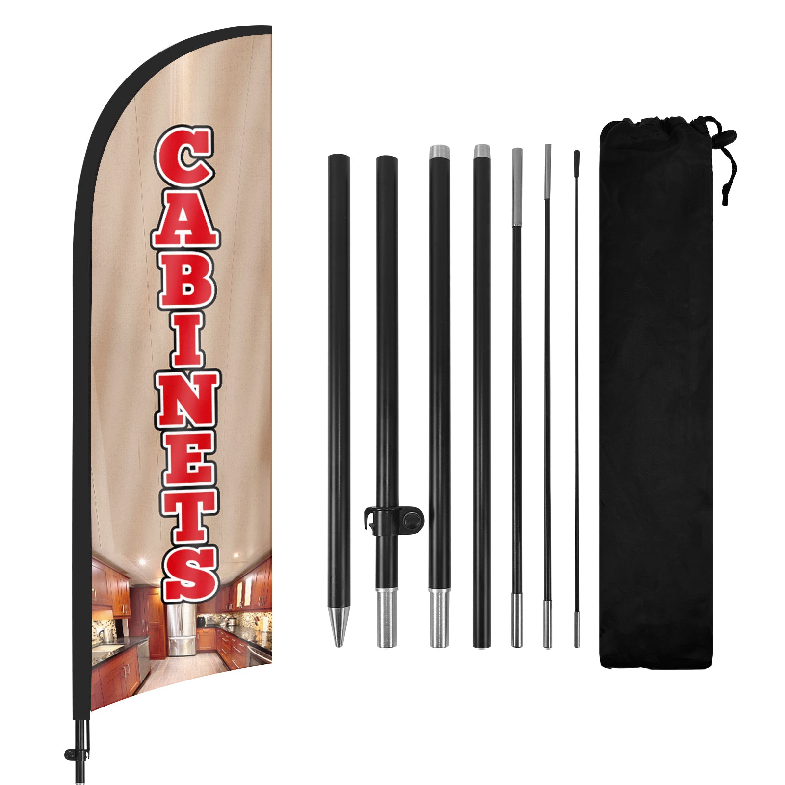 8ft Cabinets 01 Feather Flag with Pole and Stake
