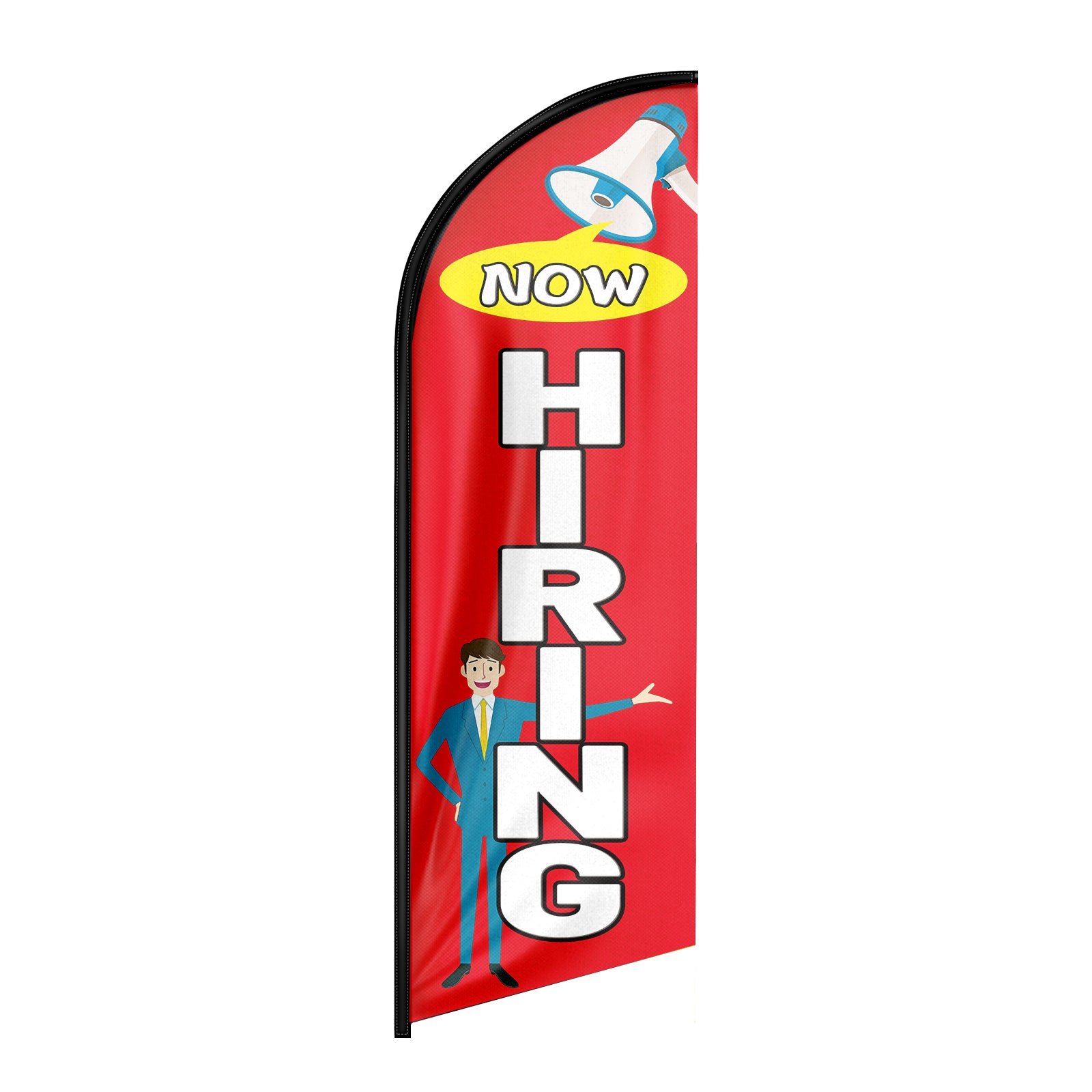 Now Hiring Flags-8ft Red Now Hiring Feather Flag for Now Hiring Business（Flagpole Not Included）