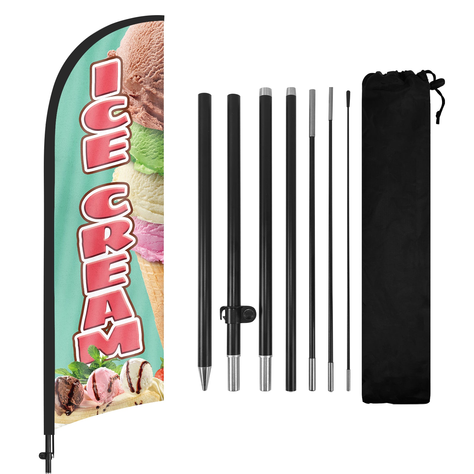 Ice Cream Sign-FSFLAG 8Ft Ice Cream Feather Flag Set