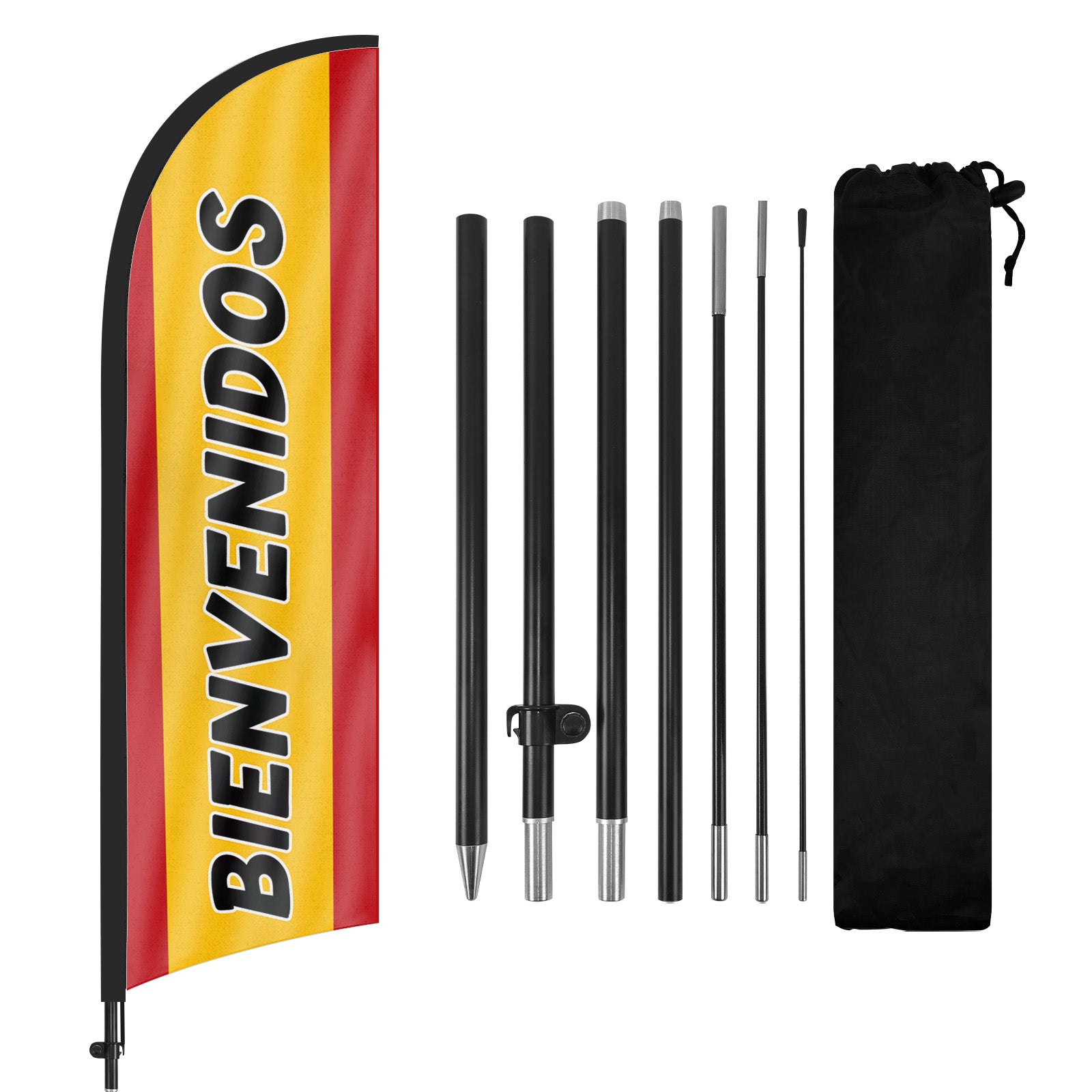 8ft Bienvenidos Feather Flag Pole Kit