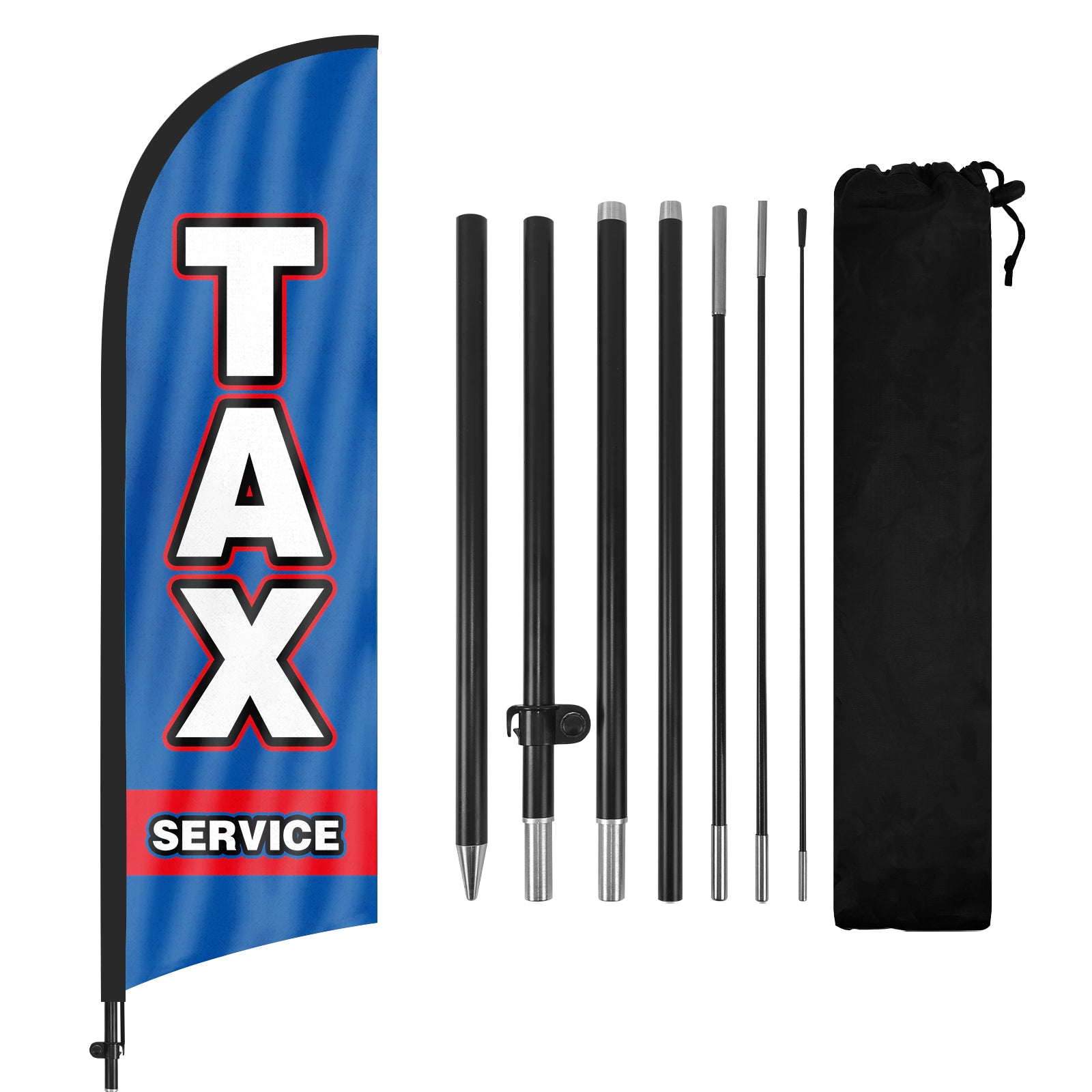 Tax Service Signs-8FT Blue Tax Service Feather Flag Pole Kit