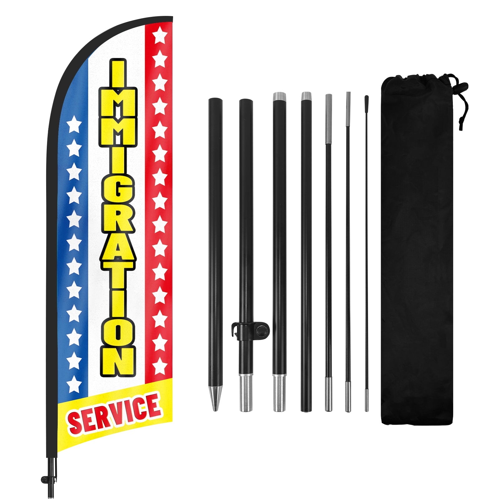 8Ft Immigration 01 Feather Flag with Pole & Stake