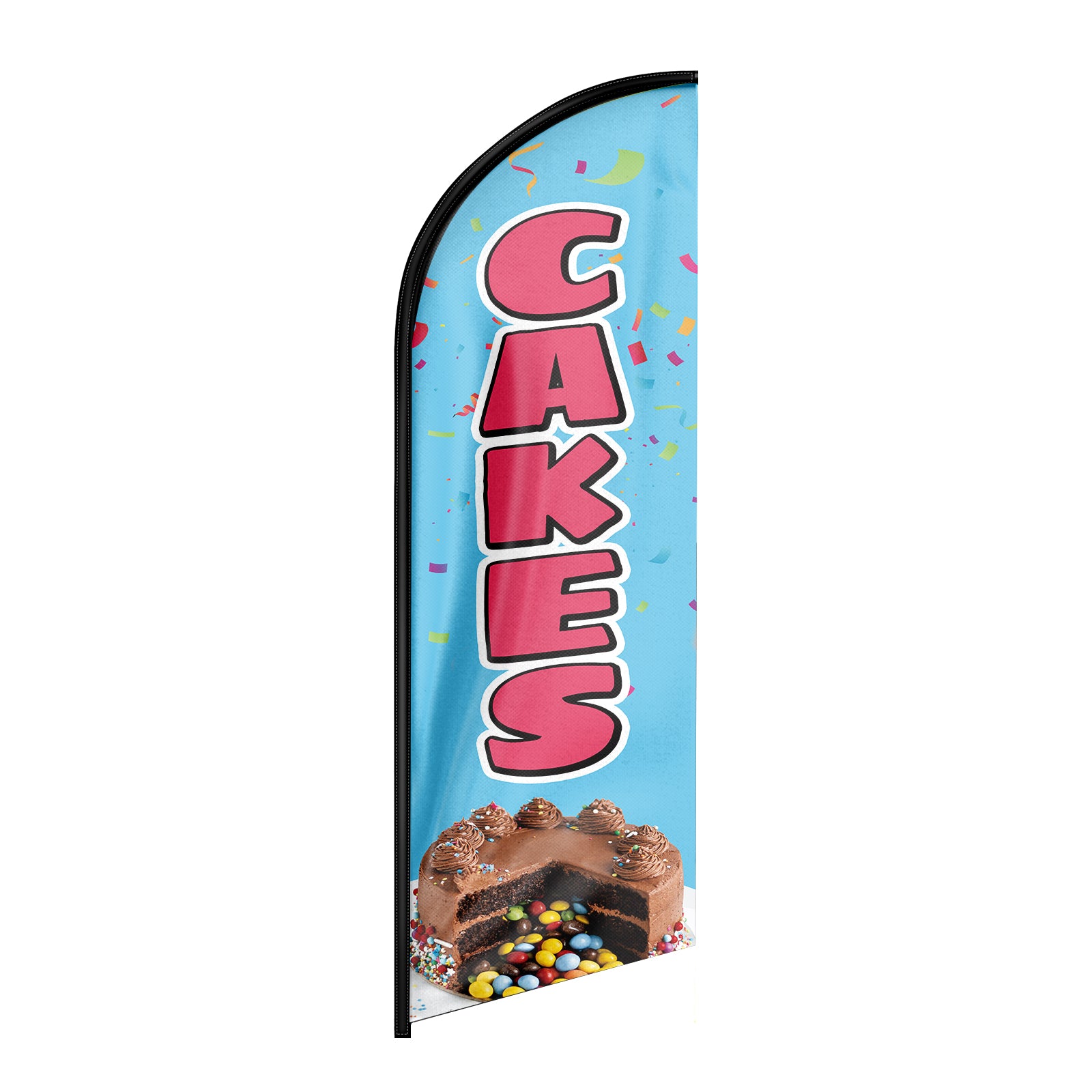 Cake Sign-8ft Cakes Feather Flag!（Flagpole Not Included）
