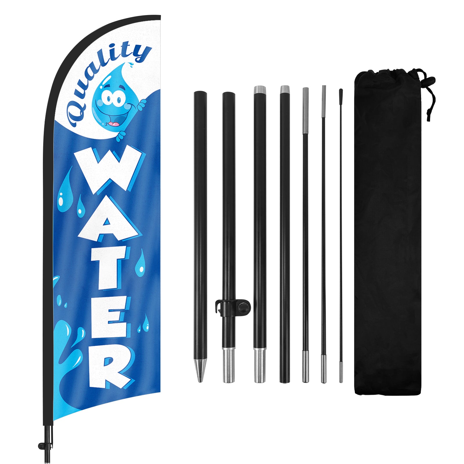 8ft Quality Water Feather Flag with Pole and Stake