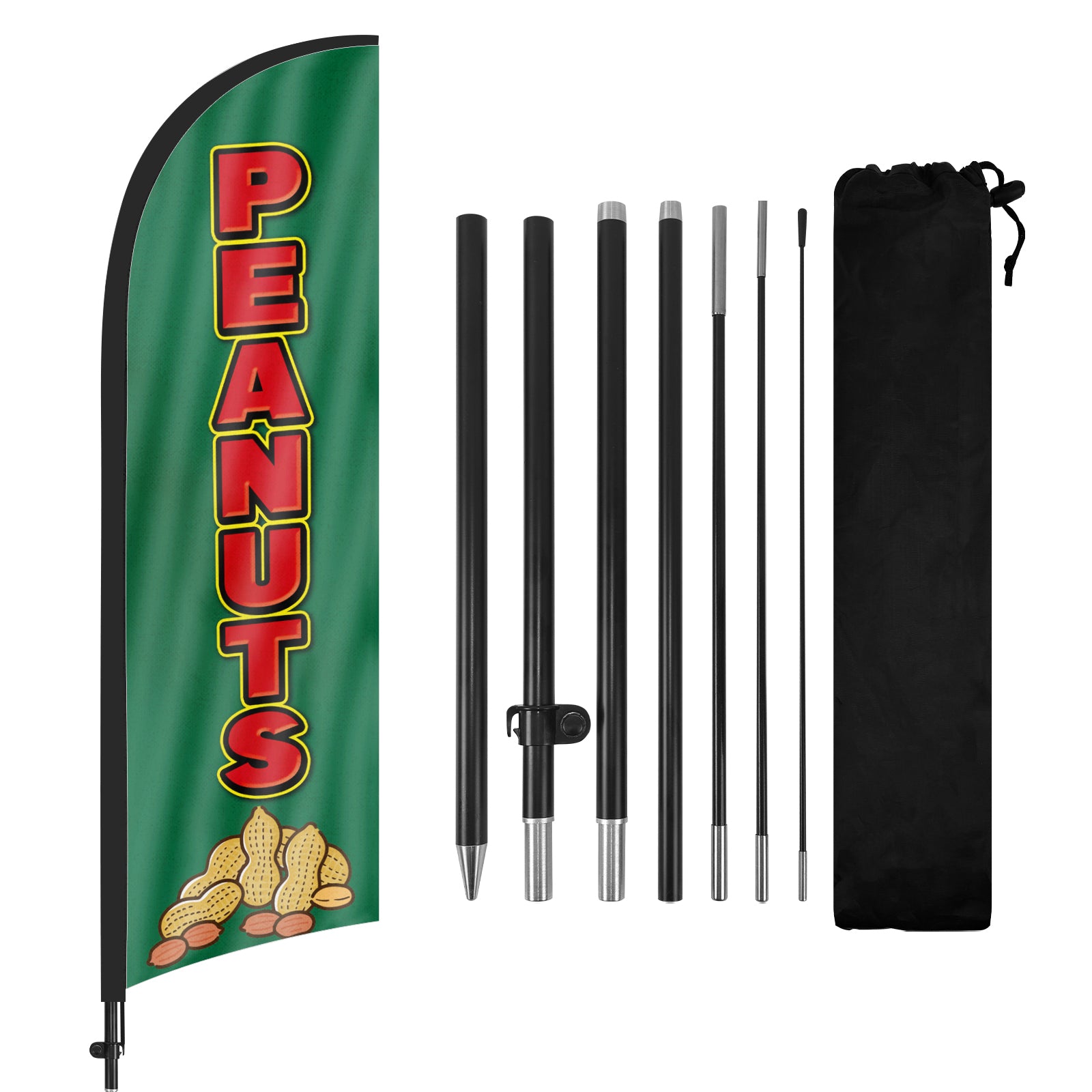 8ft Peanuts Feather Flag with Pole and Stake