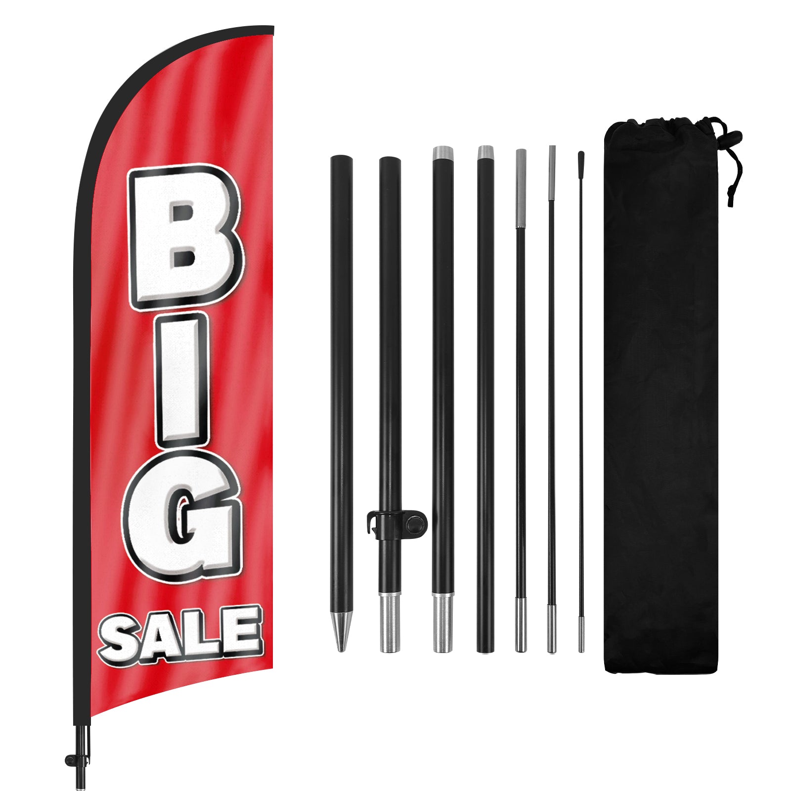8ft Big Sale Red Feather Flag Pole Kit