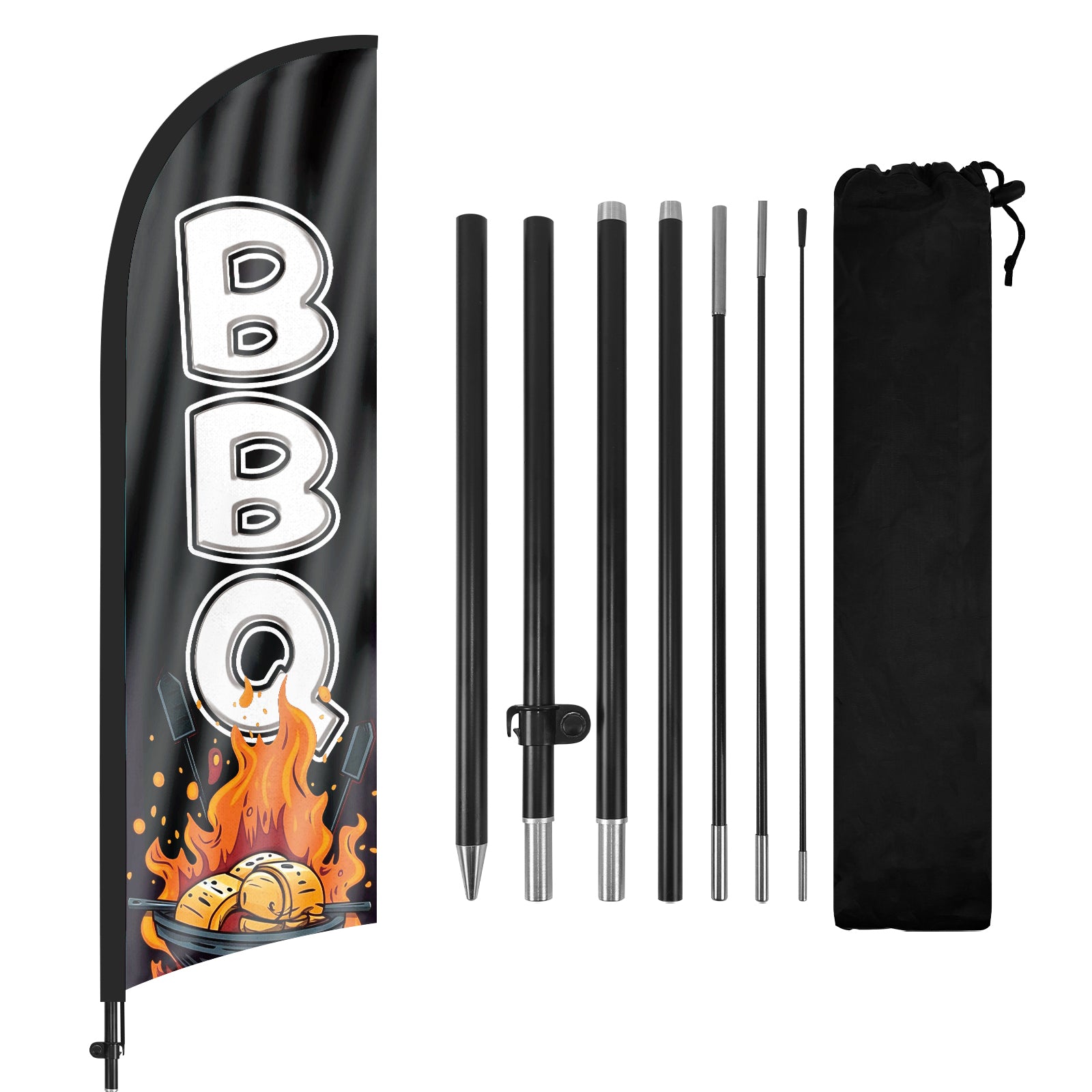 8Ft BBQ Feather Flag Pole Kit