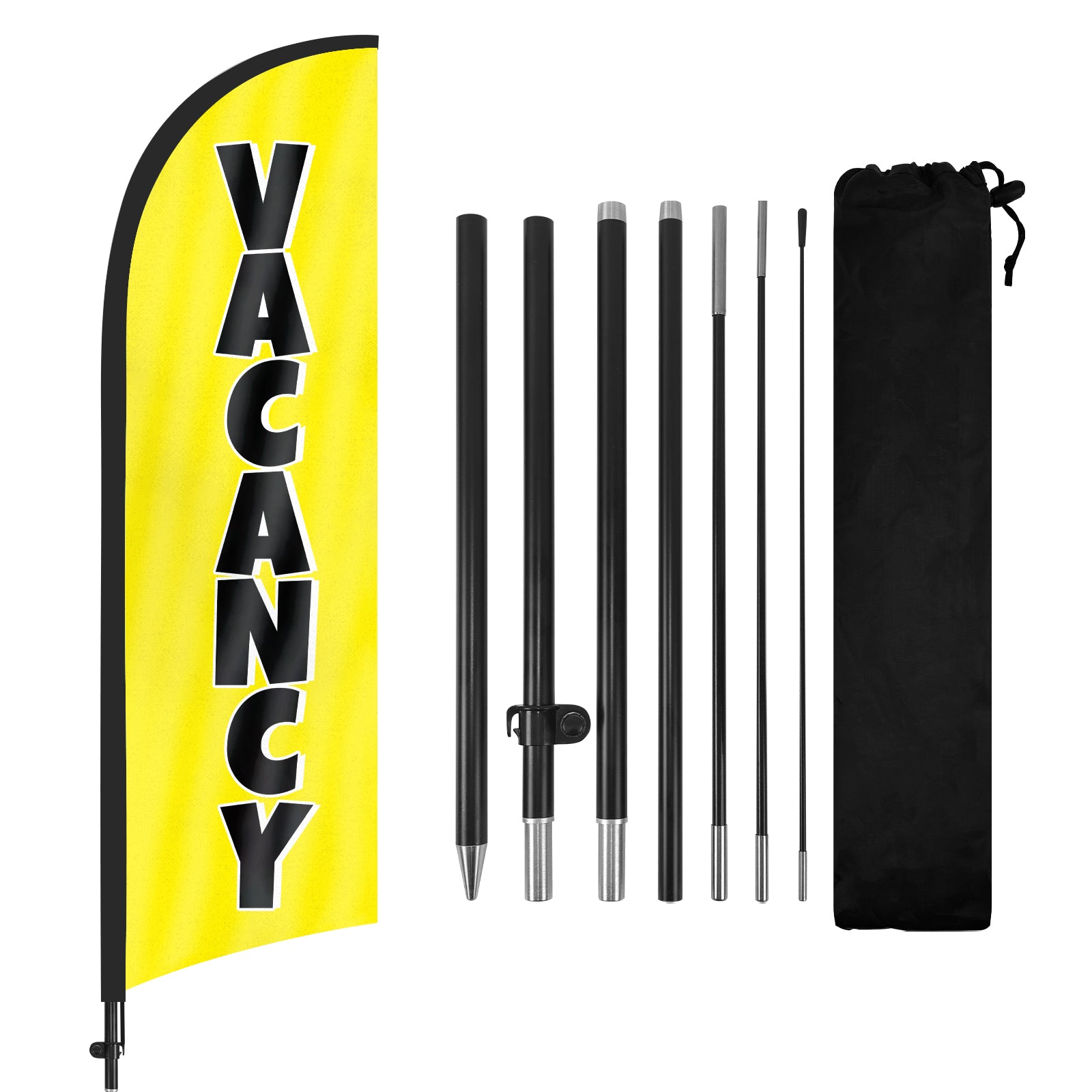 8ft Vacancy Yellow Feather Flag Pole Kit