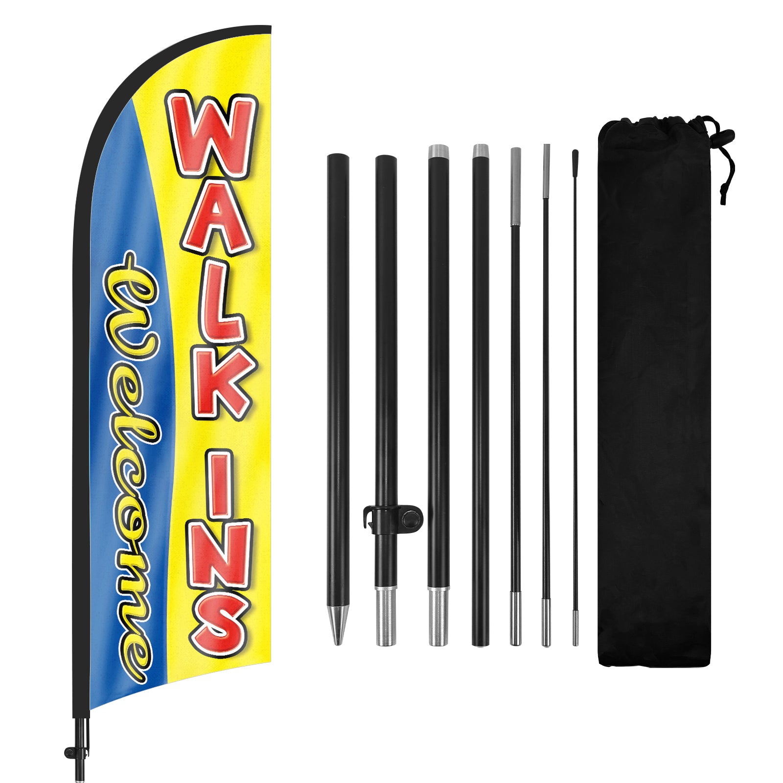 Walk Ins Welcome Sign-8ft Walk-Ins Welcome Feather Flag Set