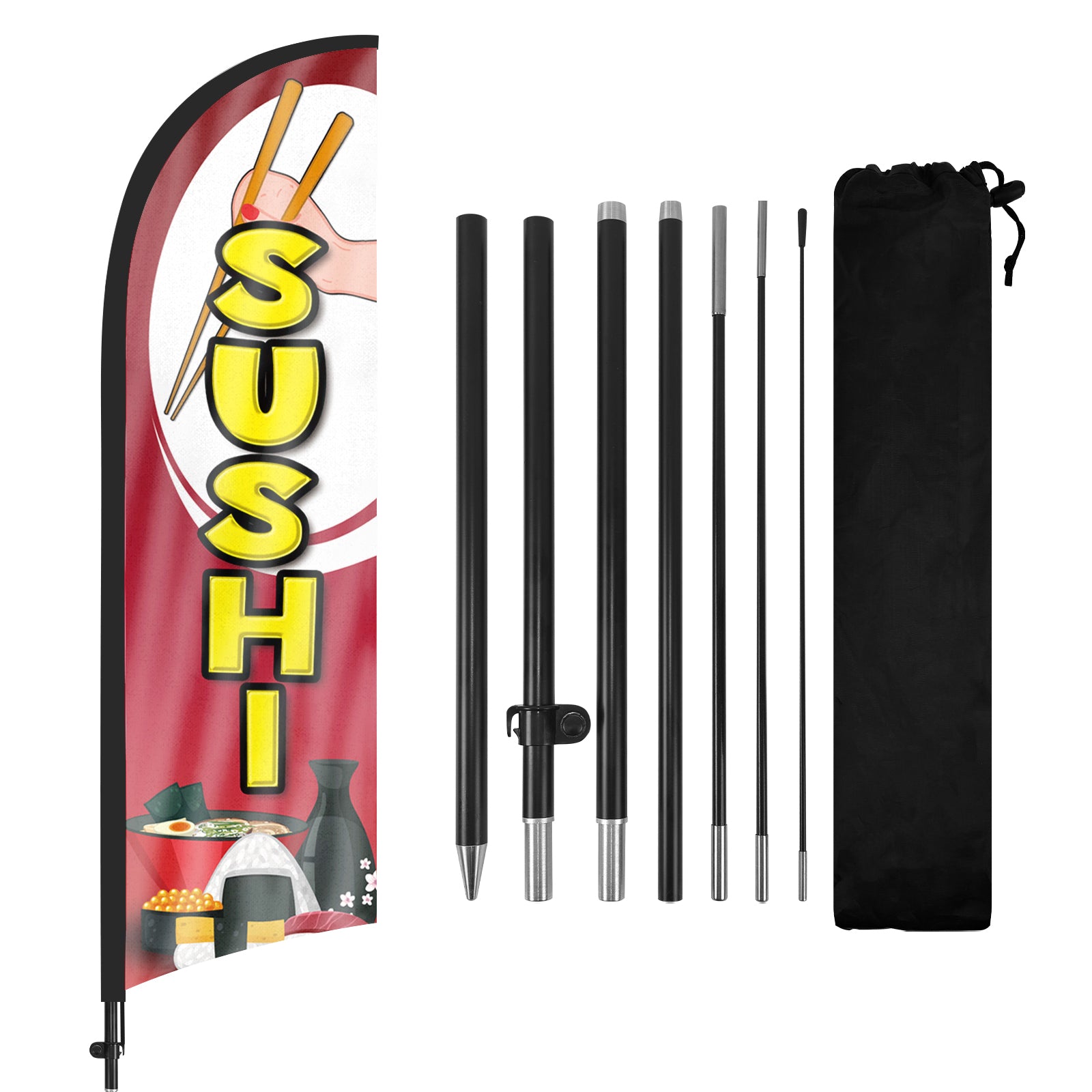 8Ft Sushi 02 Feather Flags with Pole and Ground Stake