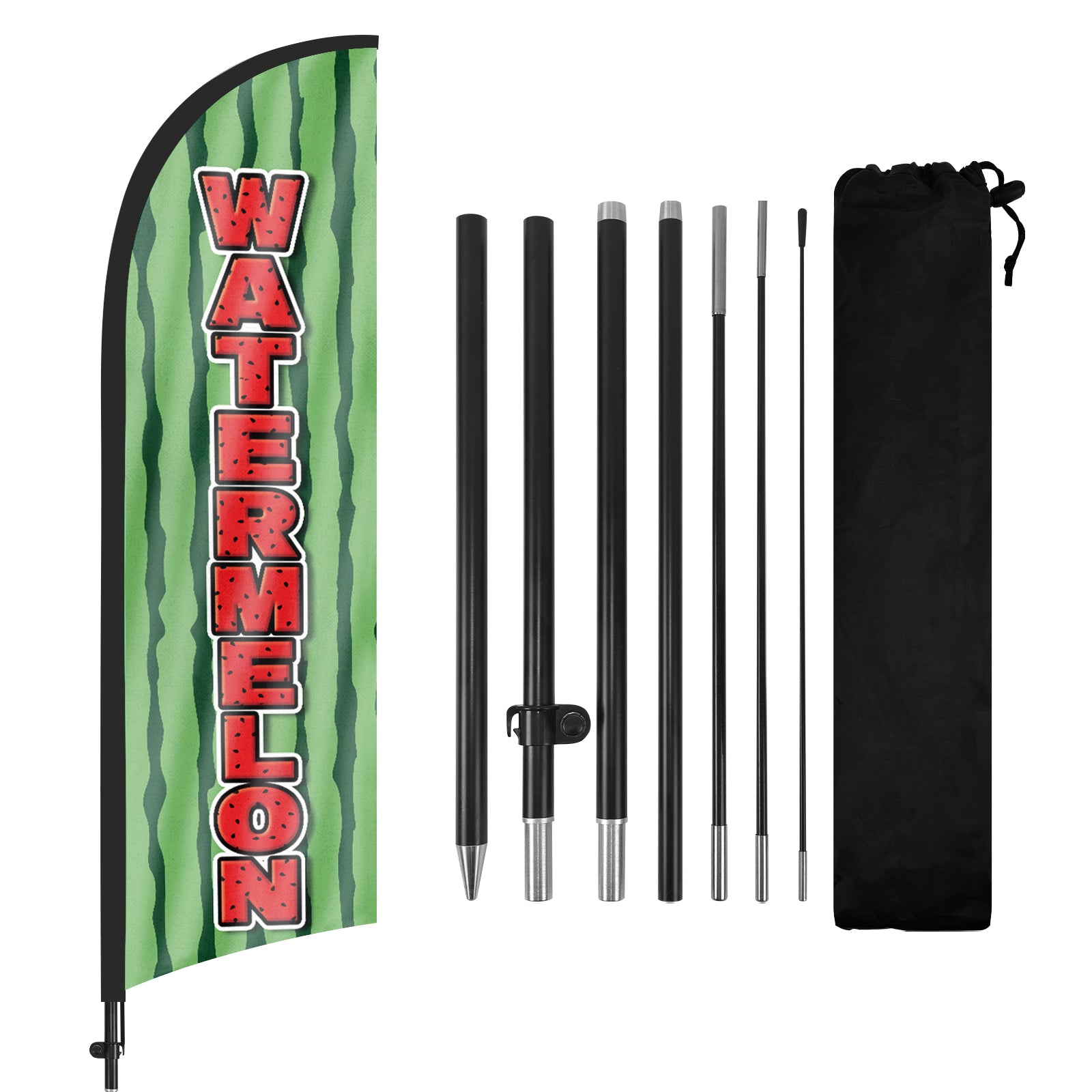 8ft Watermelon Feather Flag with Pole and Stake