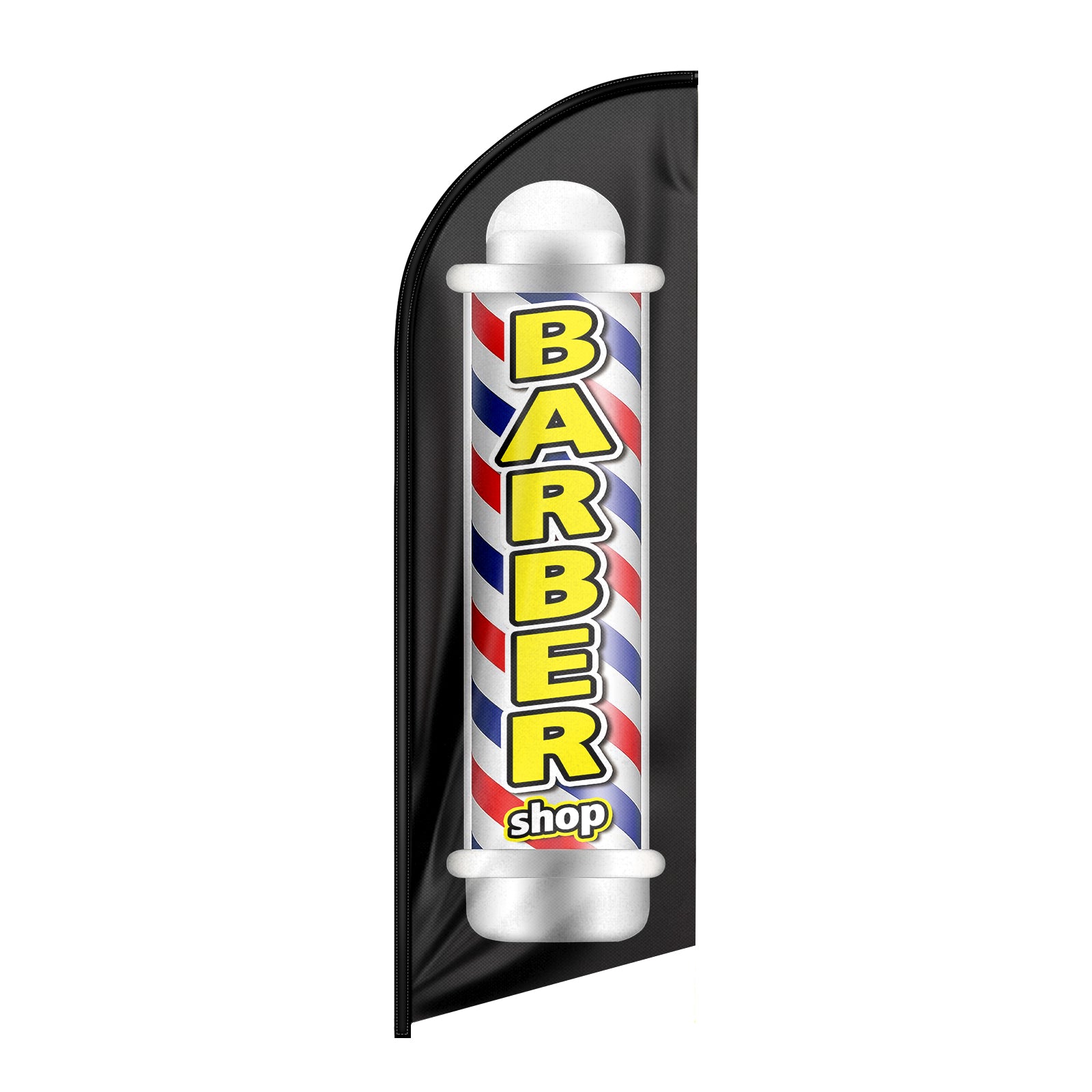 FSFLAG Barber Shop Feather Flag: 8Ft Black Advertising Banner for Barber Shop Business(Flagpole Not Included)