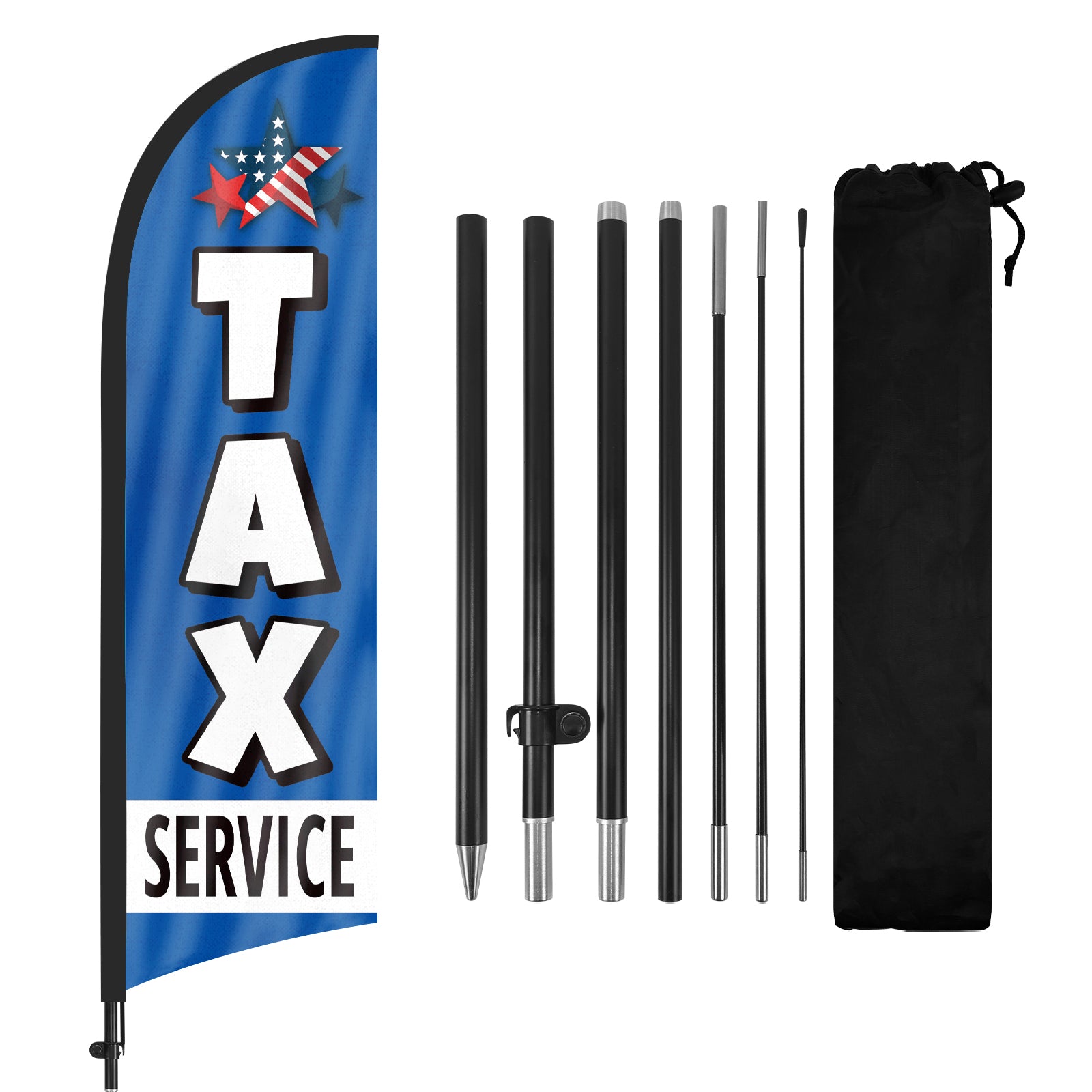 Tax Service Signs-8FT Blue Tax Service Feather Flag Pole Kit