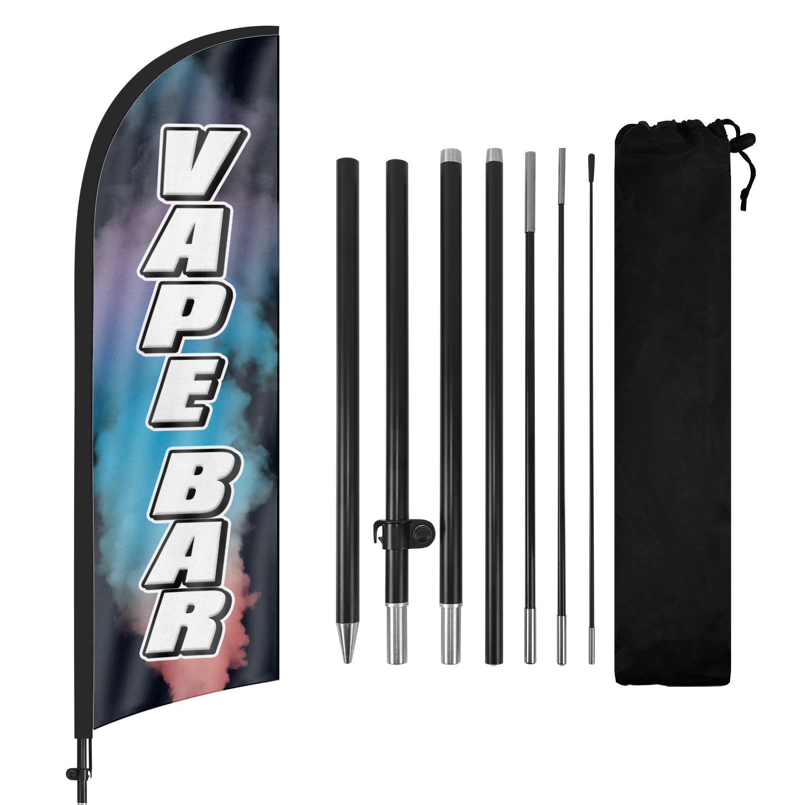 8ft Vape Bar Feather Flag with Pole and Stake