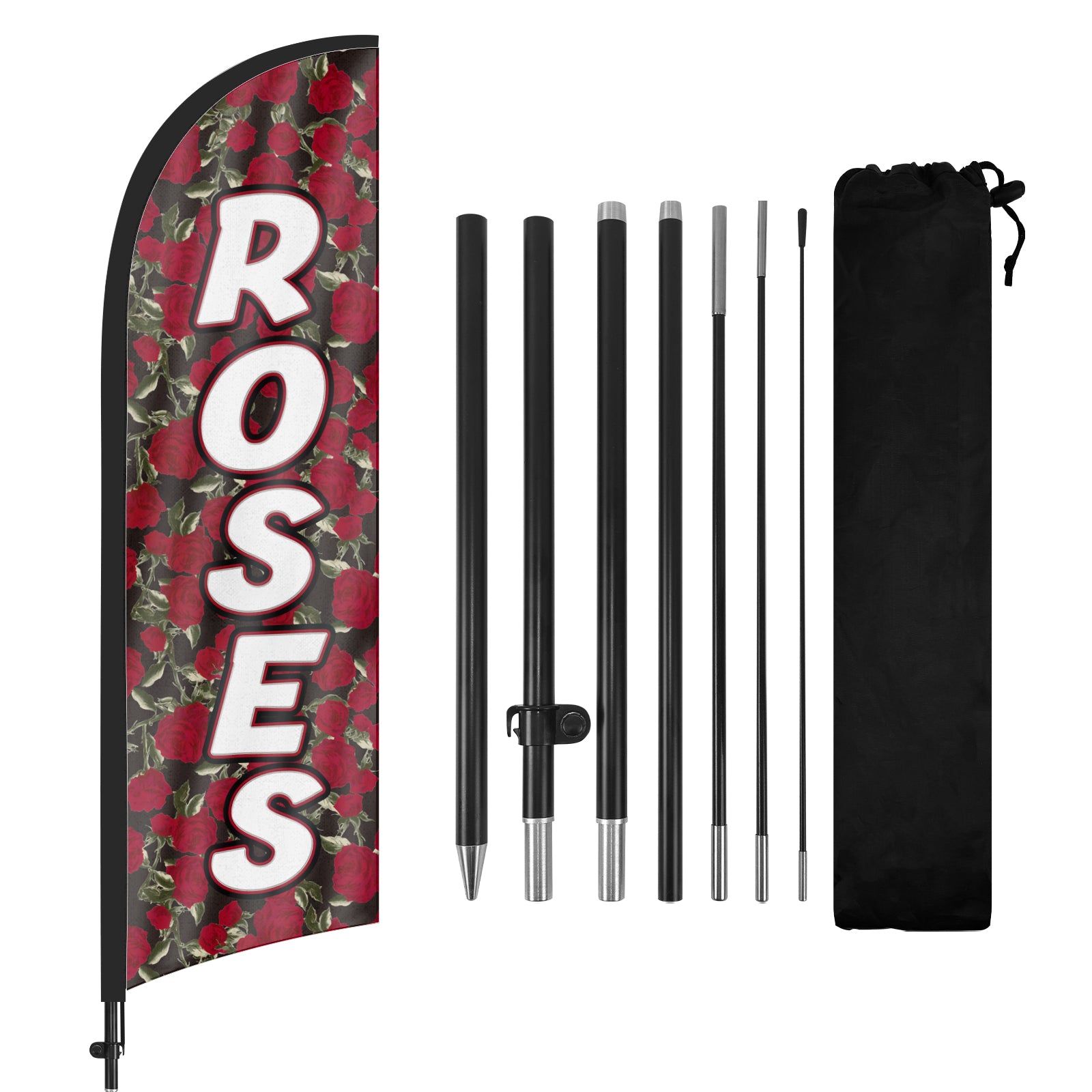 8FT Roses Feather Flag Pole Kit