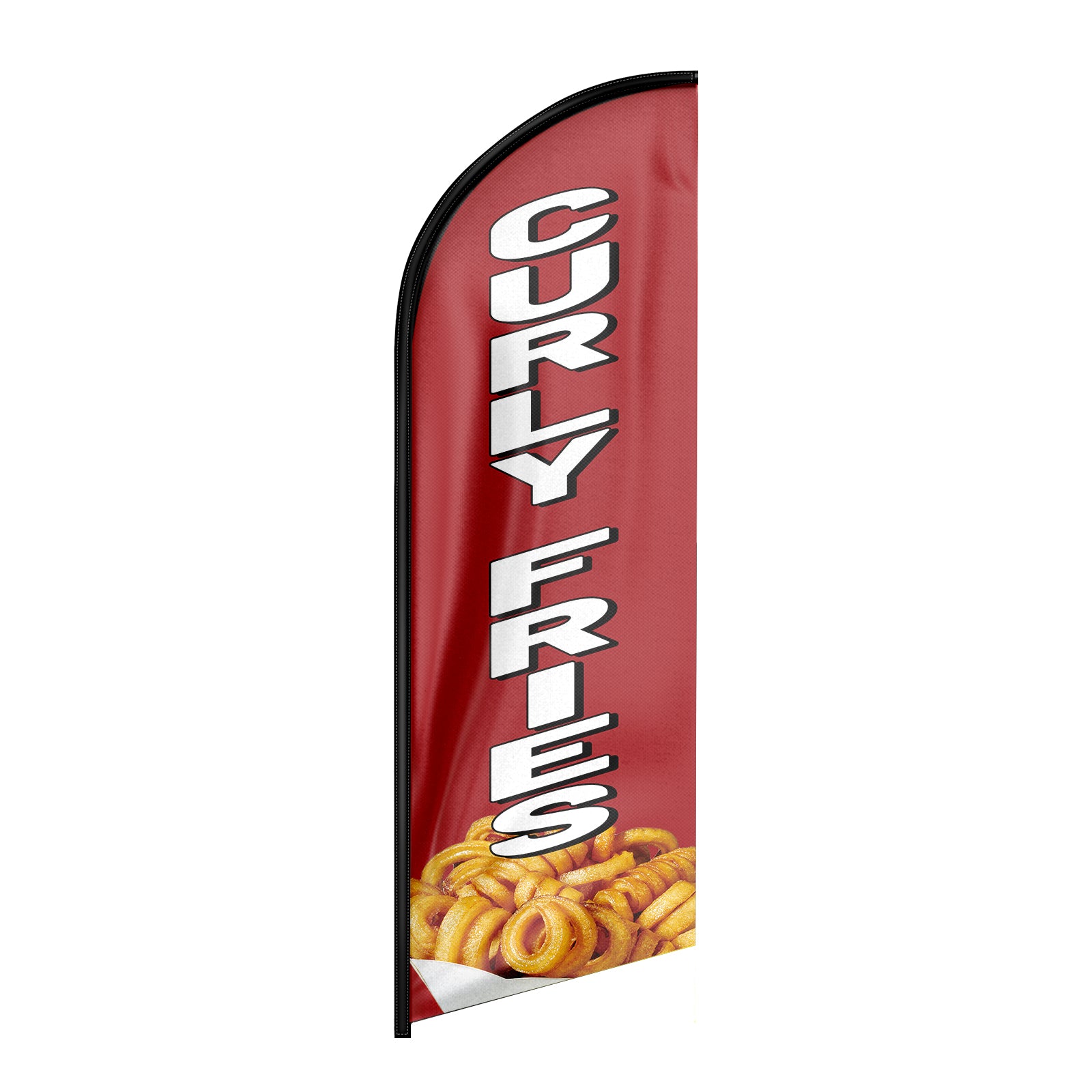 8ft Curly Fries Feather Flag-Advertise Your Curly Fries Business!（Flagpole Not Included）
