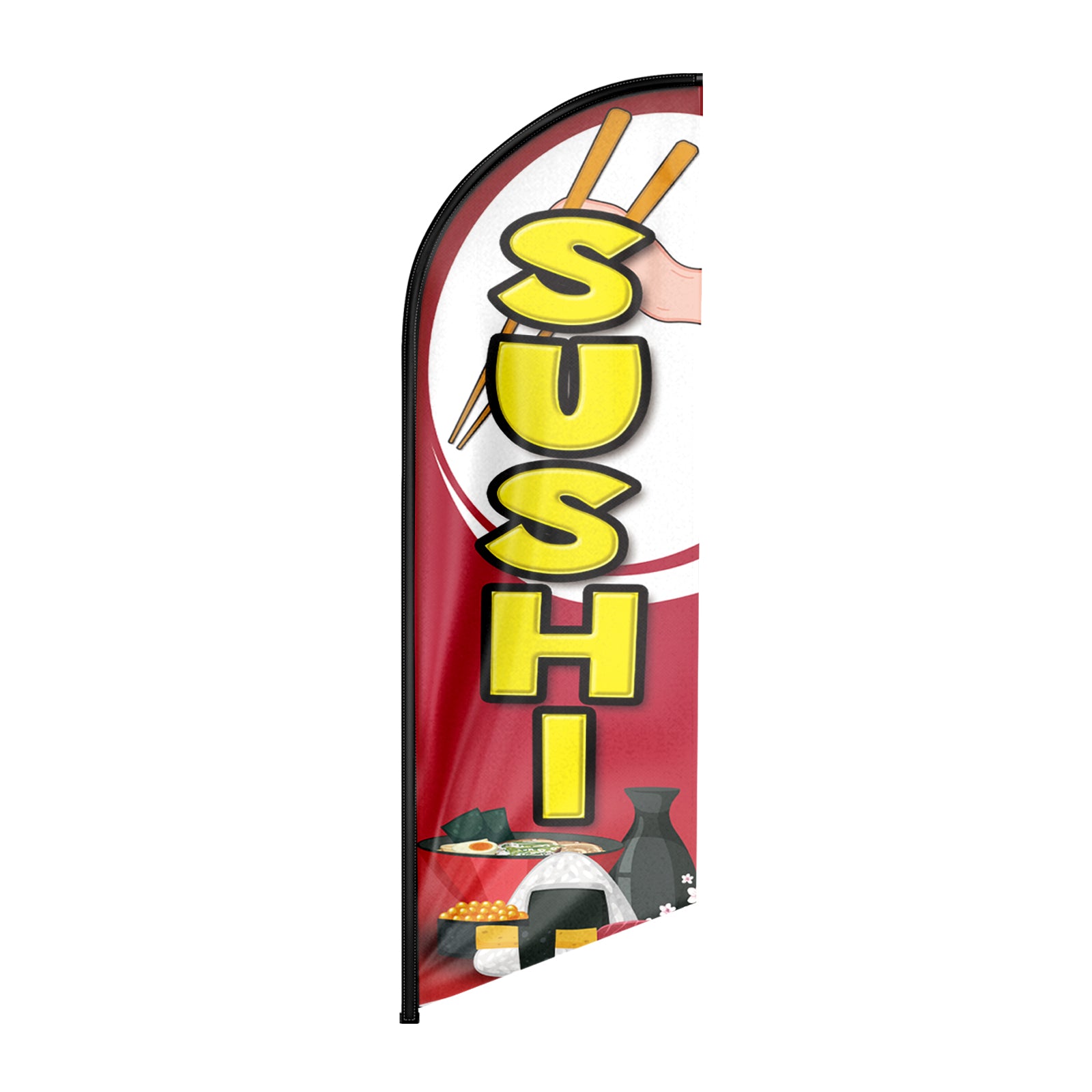 Sushi sign-8ft Red Sushi Feather Flag !（Flagpole Not Included）
