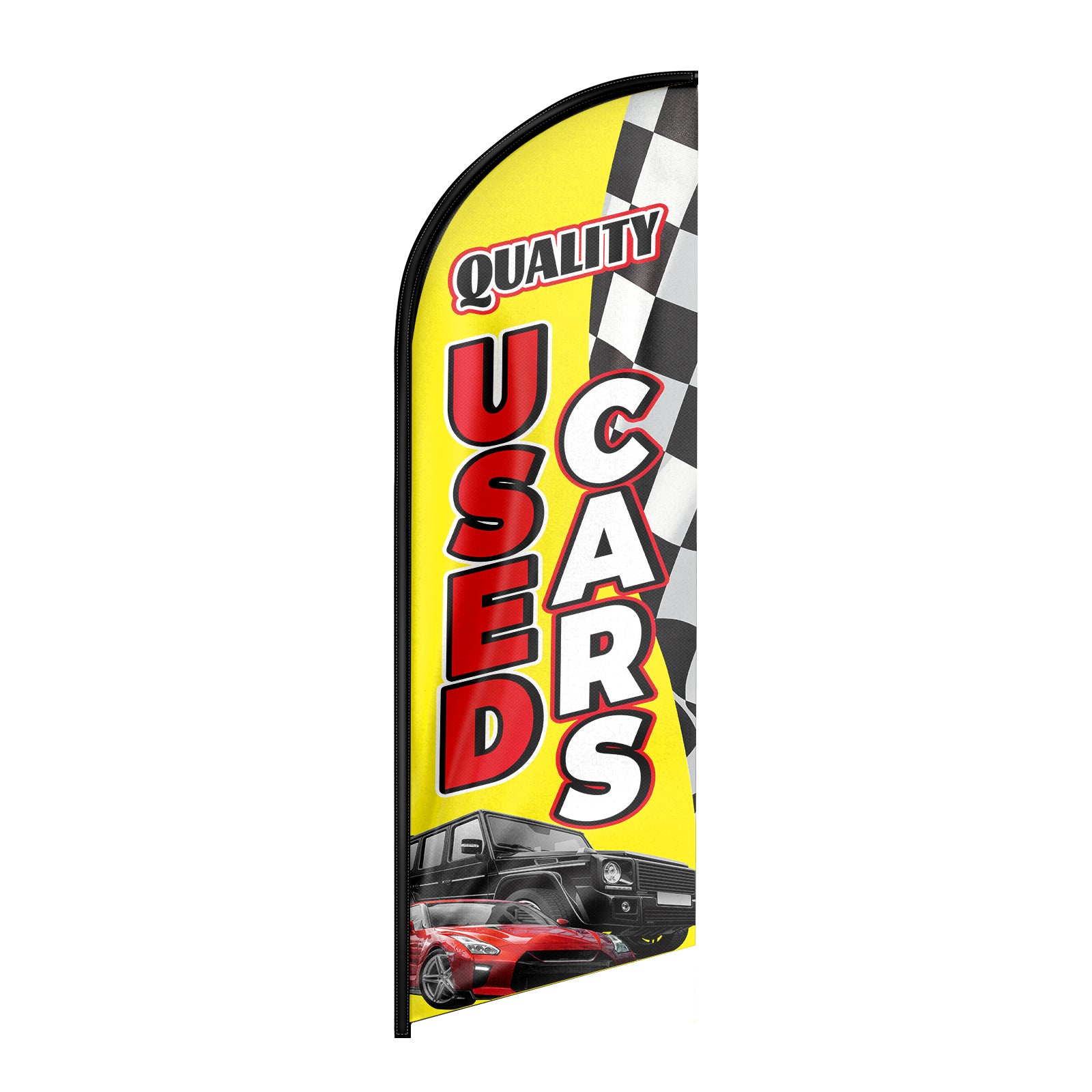 Used Cars Feather Flag: Advertising Banner for Used Cars Business (8ft Flagpole Not Included)