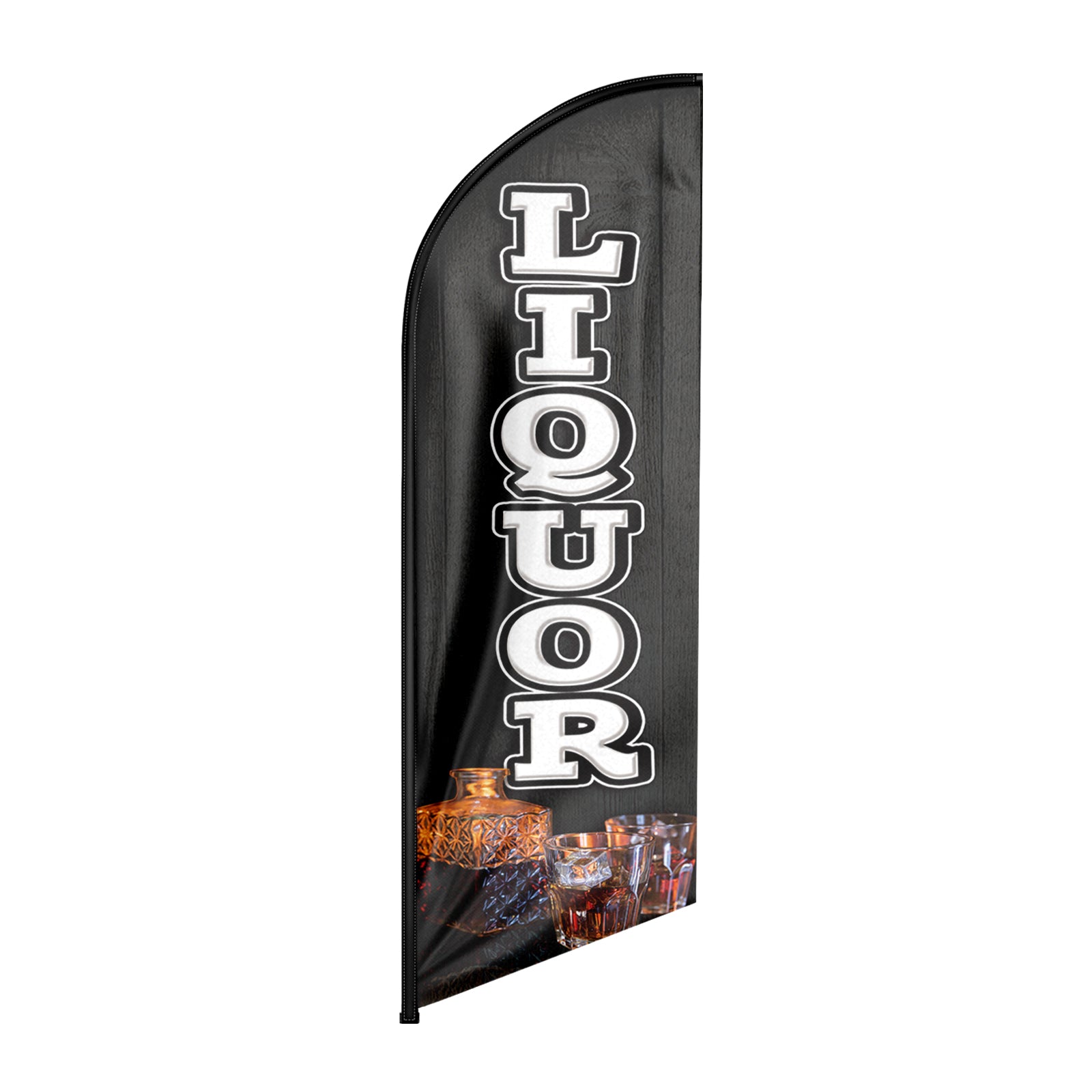 Liquor flags-8ft Black Liquor Feather Flag（Flagpole Not Included）