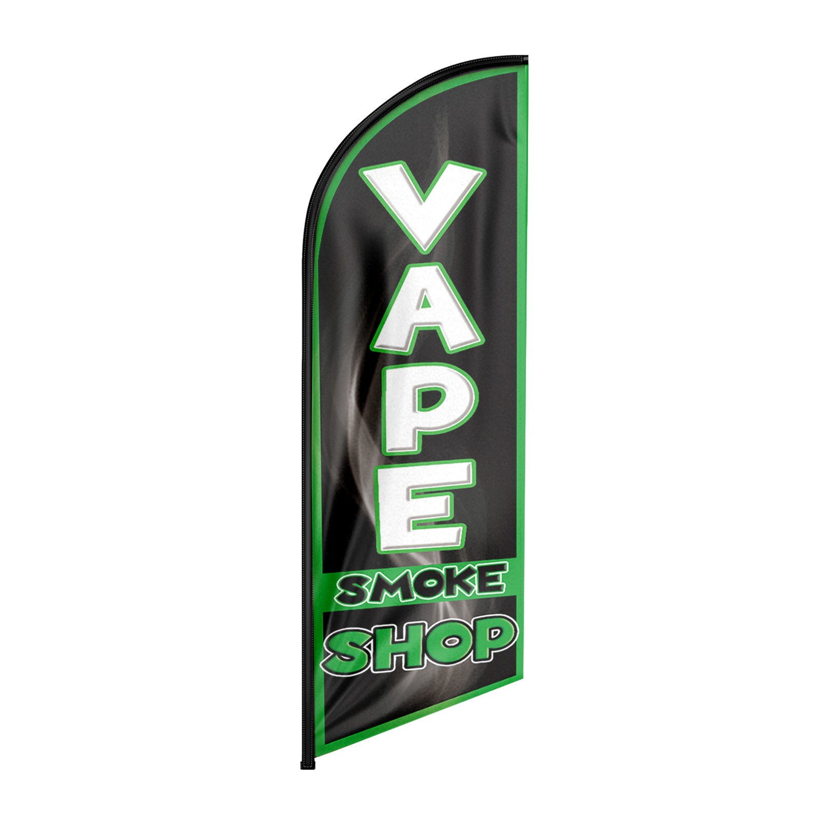 Vape Shop Signs-8ft BlackVape Smoke Shop Feather Flag for Vape Smoke Shop Business（Flagpole Not Included）