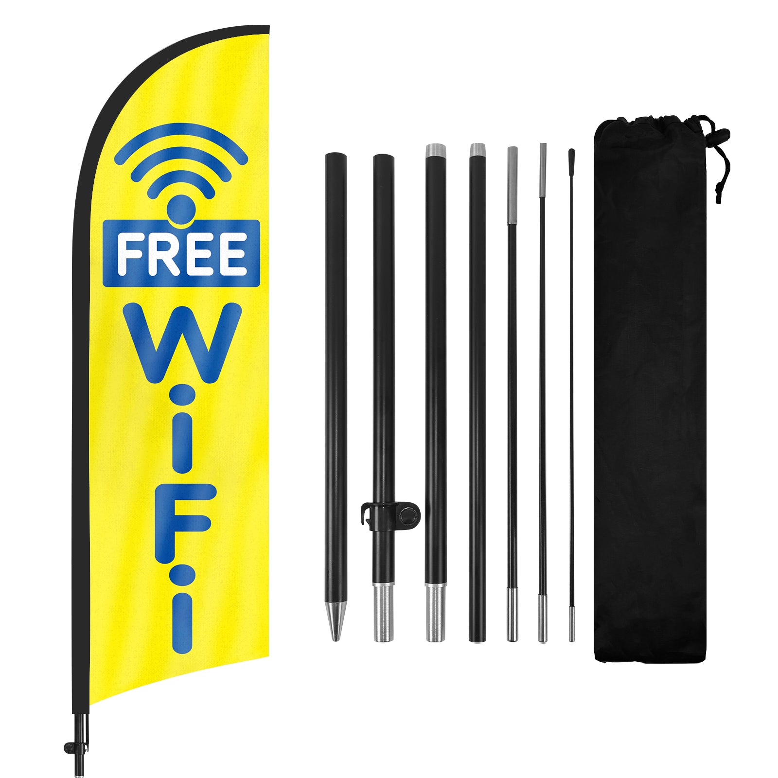 8ft Free WiFi 01 Feather Flag for Free WiFi Business