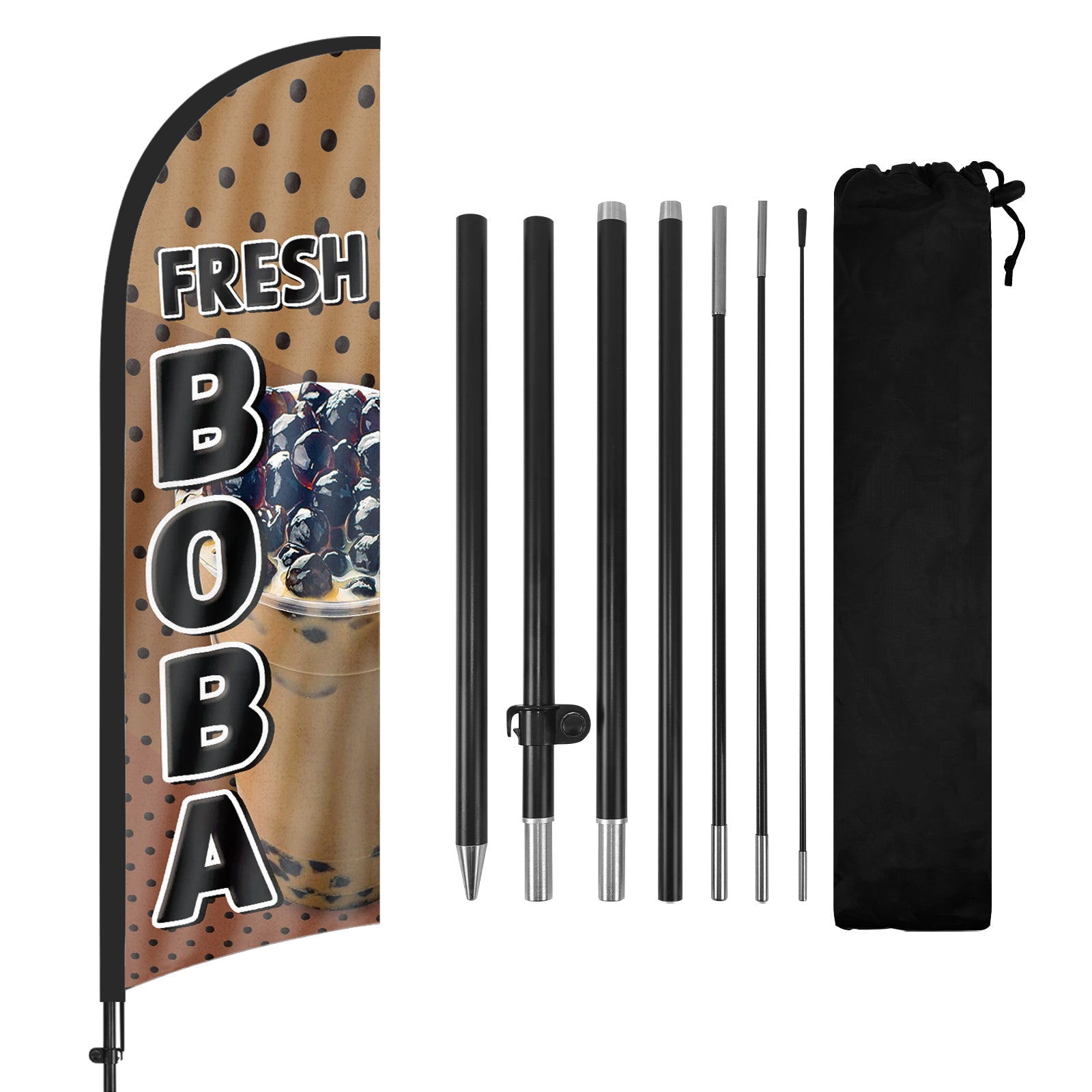 8Ft Fresh Boba Feather Flag with Pole & Stake
